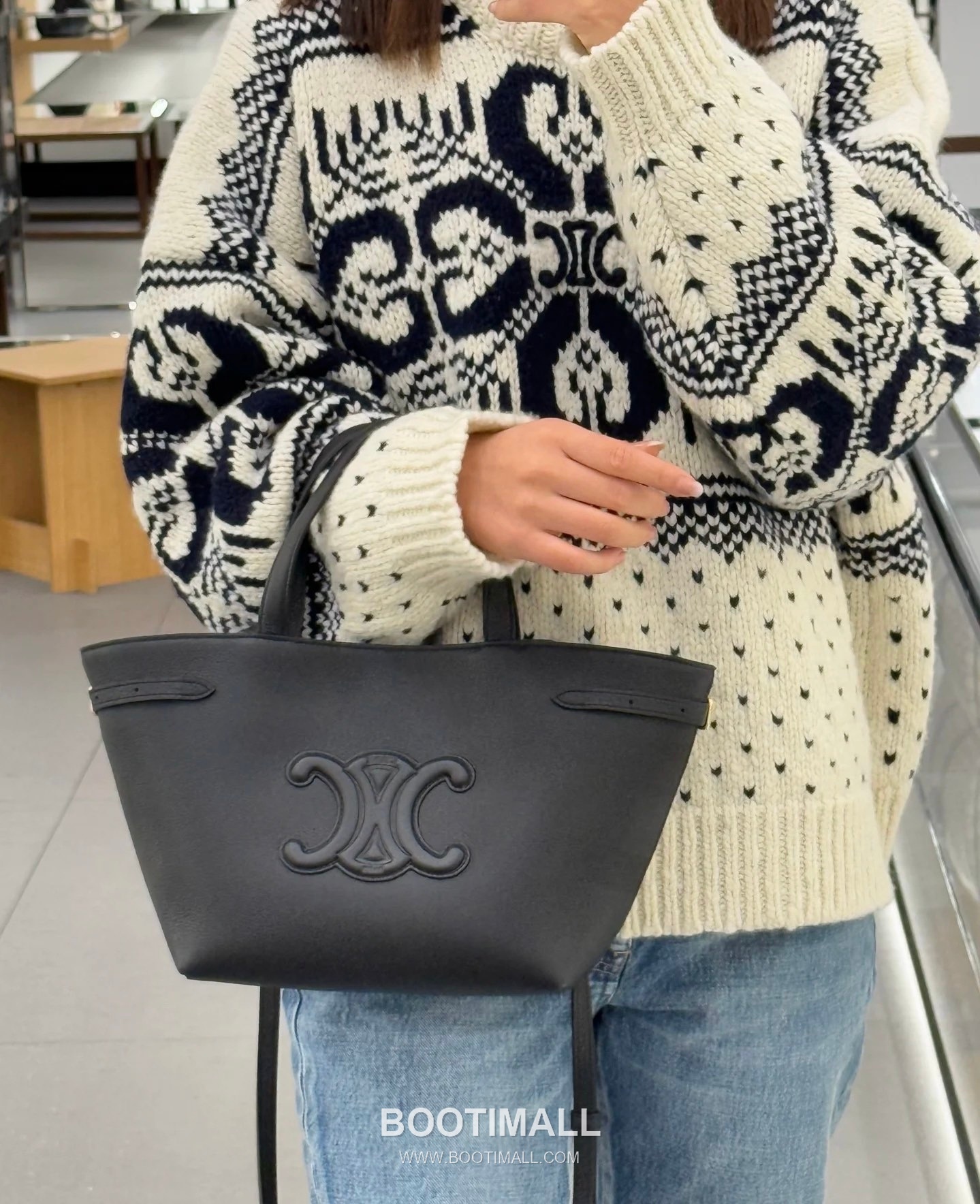 Celine Cabas Anais Grained Calfskin Mini Tote Bag 118613 셀린느 카바스 아나이스 그레인 카프스킨 미니 토트 크로스백 21cm 3