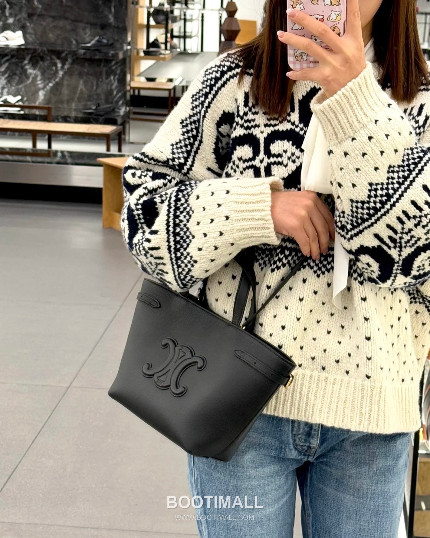 Celine Cabas Anais Grained Calfskin Mini Tote Bag 118613 셀린느 카바스 아나이스 그레인 카프스킨 미니 토트 크로스백 21cm 4