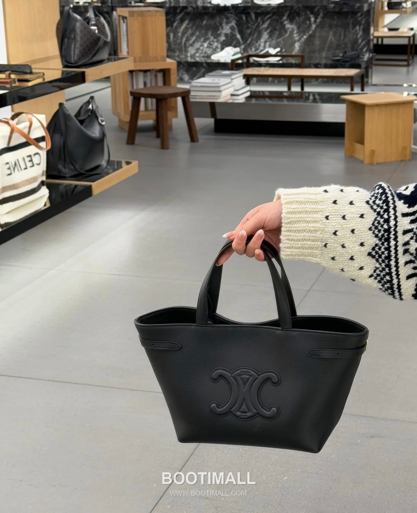 Celine Cabas Anais Grained Calfskin Mini Tote Bag 118613 셀린느 카바스 아나이스 그레인 카프스킨 미니 토트 크로스백 21cm 5