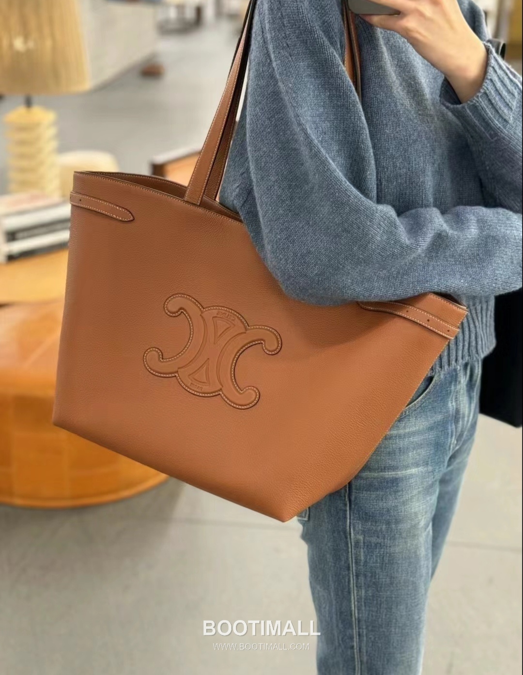 Celine Cabas Anaïs Grained Calfskin Large Tote Bag 116853ENY.04LU 셀린느 카바스 아나이스 그레인 카프스킨 라지 토트백 54cm 9