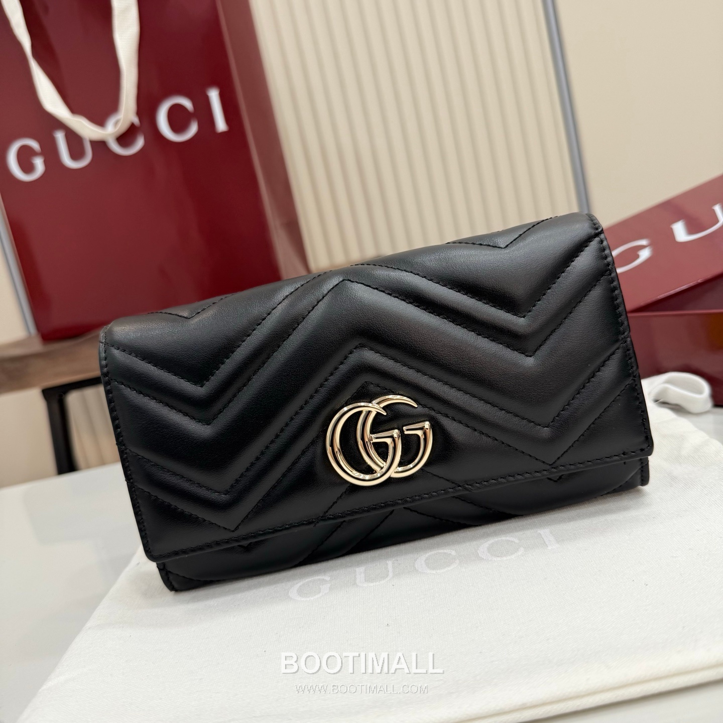 Gucci GG Marmont Quilted Leather Flap Long Wallet 443436 구찌 GG 마몬트 퀼팅 레더 플랩 장지갑 19cm 1