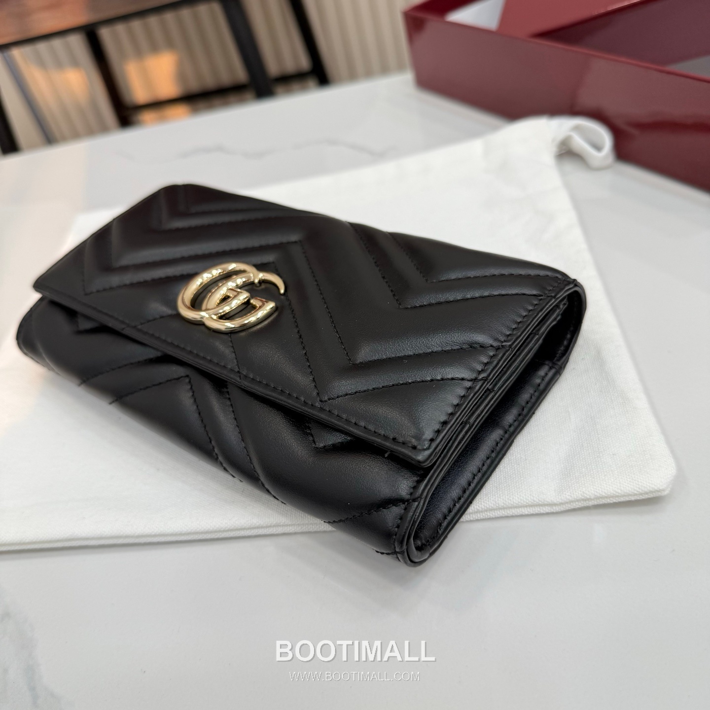 Gucci GG Marmont Quilted Leather Flap Long Wallet 443436 구찌 GG 마몬트 퀼팅 레더 플랩 장지갑 19cm 6