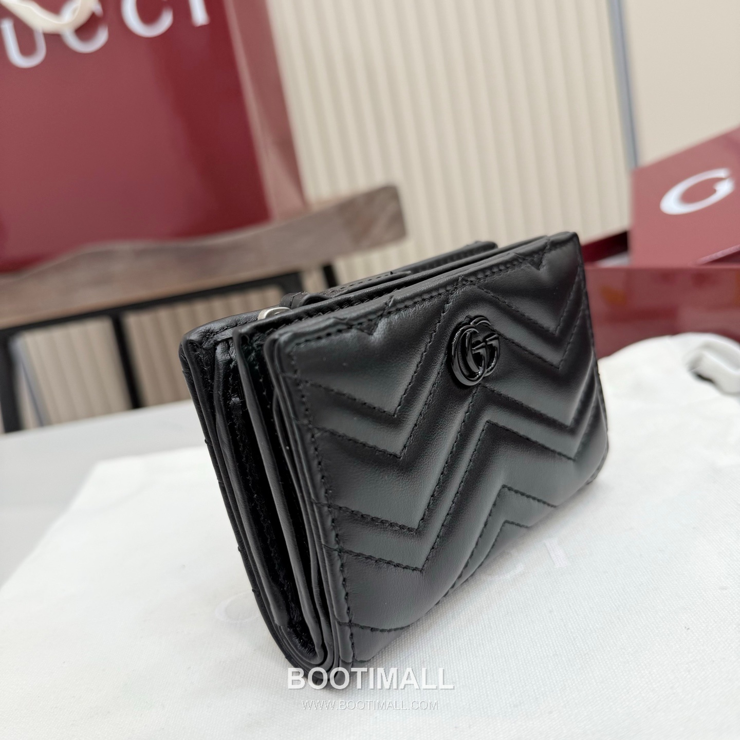 Gucci GG Marmont Quilted Leather Card Holder Wallet 773427 구찌 GG 마몬트 퀼팅 레더 카드지갑 블랙 하드웨어 11cm 2