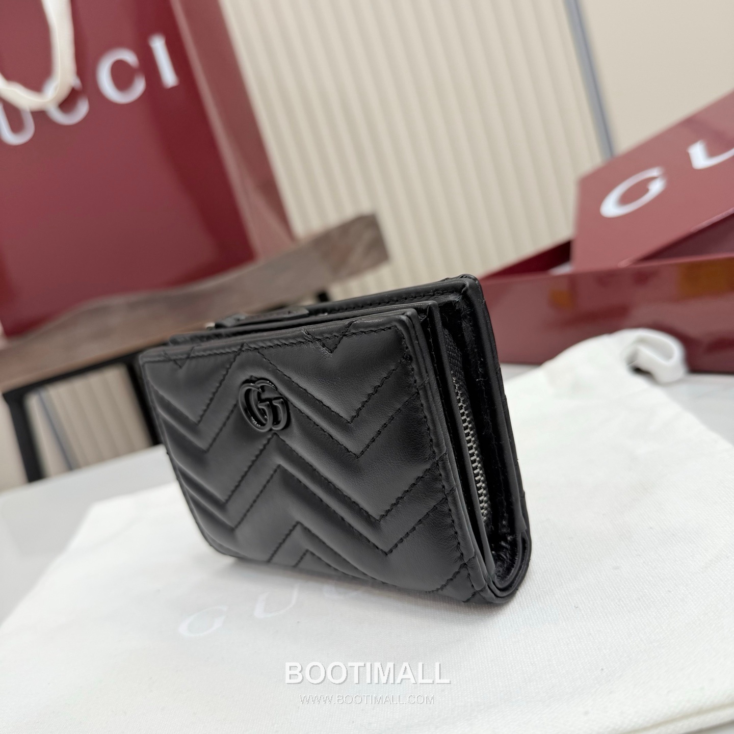 Gucci GG Marmont Quilted Leather Card Holder Wallet 773427 구찌 GG 마몬트 퀼팅 레더 카드지갑 블랙 하드웨어 11cm 12