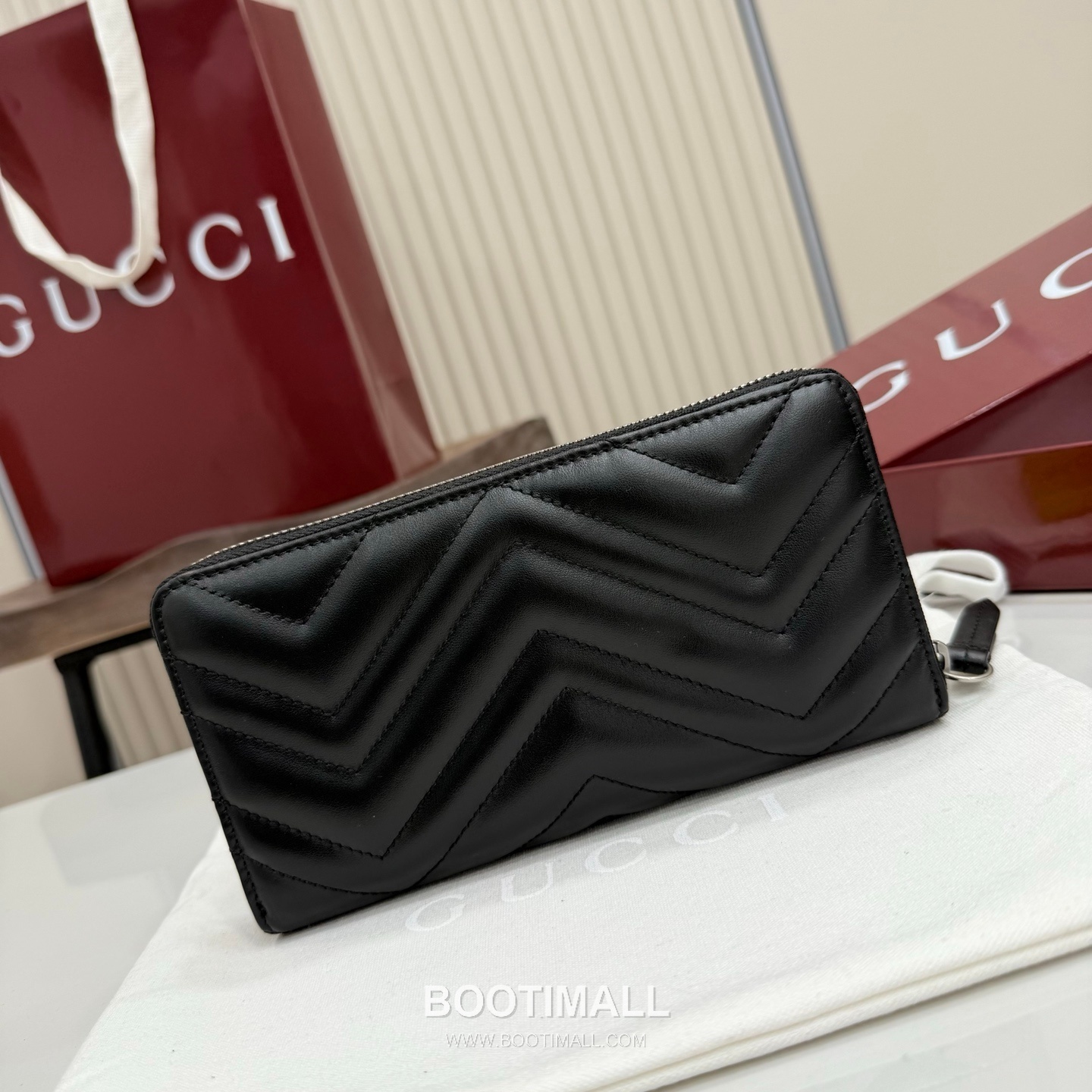 Gucci GG Marmont Quilted Leather Zip Around Wallet 443123 구찌 GG 마몬트 퀼팅 레더 집어라운드 장지갑 블랙 하드웨어 19cm 3