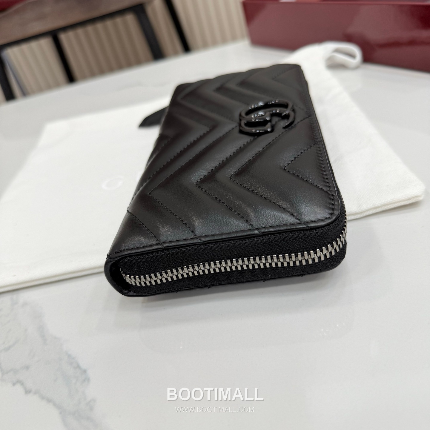 Gucci GG Marmont Quilted Leather Zip Around Wallet 443123 구찌 GG 마몬트 퀼팅 레더 집어라운드 장지갑 블랙 하드웨어 19cm 5