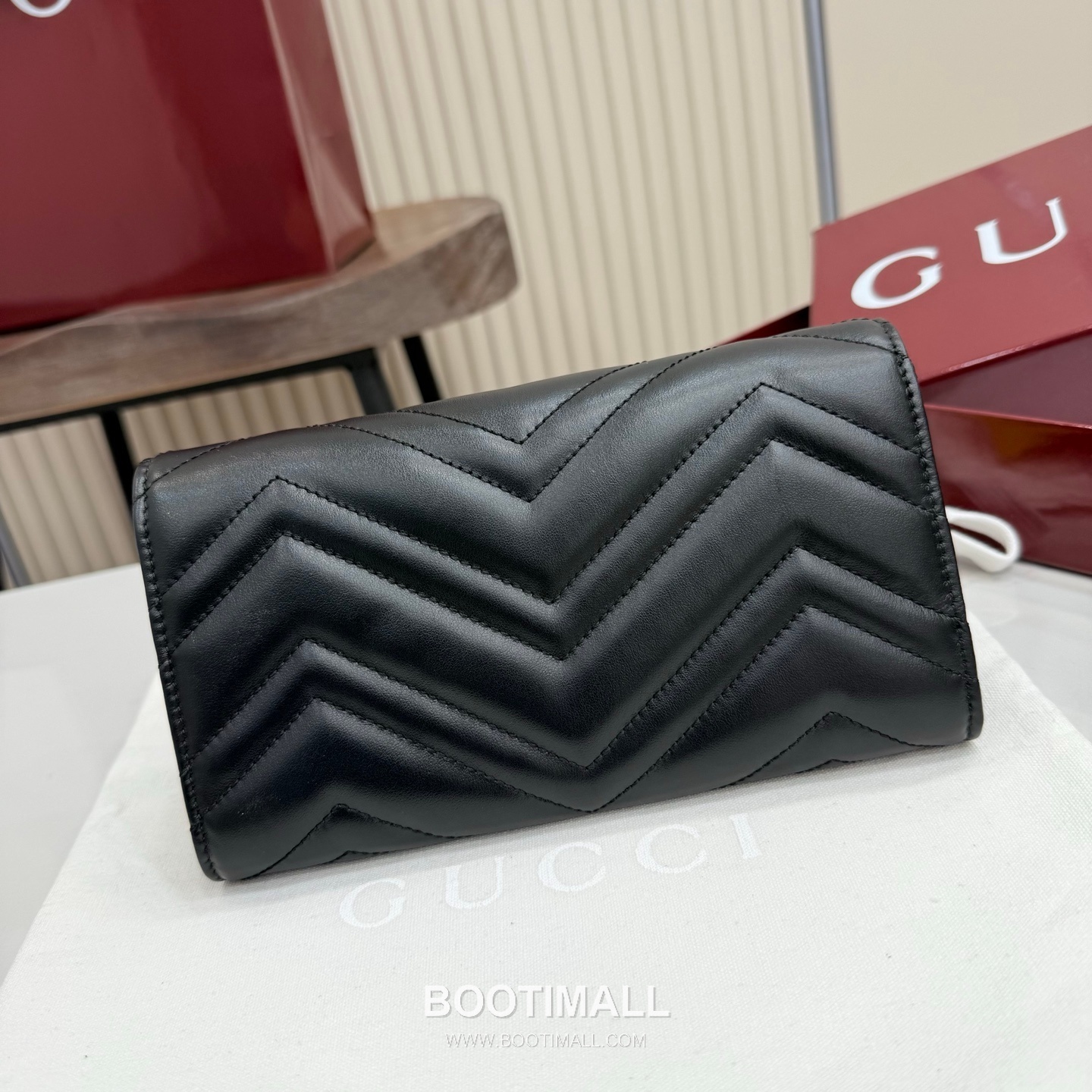 Gucci GG Marmont Quilted Leather Flap Long Wallet 443436 구찌 GG 마몬트 퀼팅 레더 플랩 장지갑 블랙 하드웨어 19cm 4