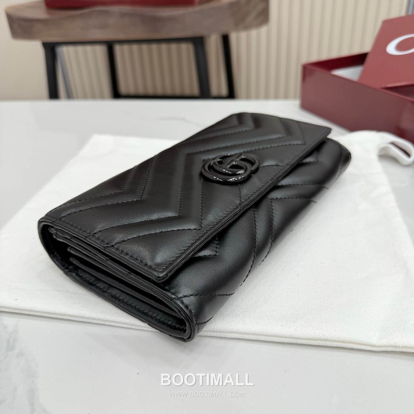 Gucci GG Marmont Quilted Leather Flap Long Wallet 443436 구찌 GG 마몬트 퀼팅 레더 플랩 장지갑 블랙 하드웨어 19cm 5