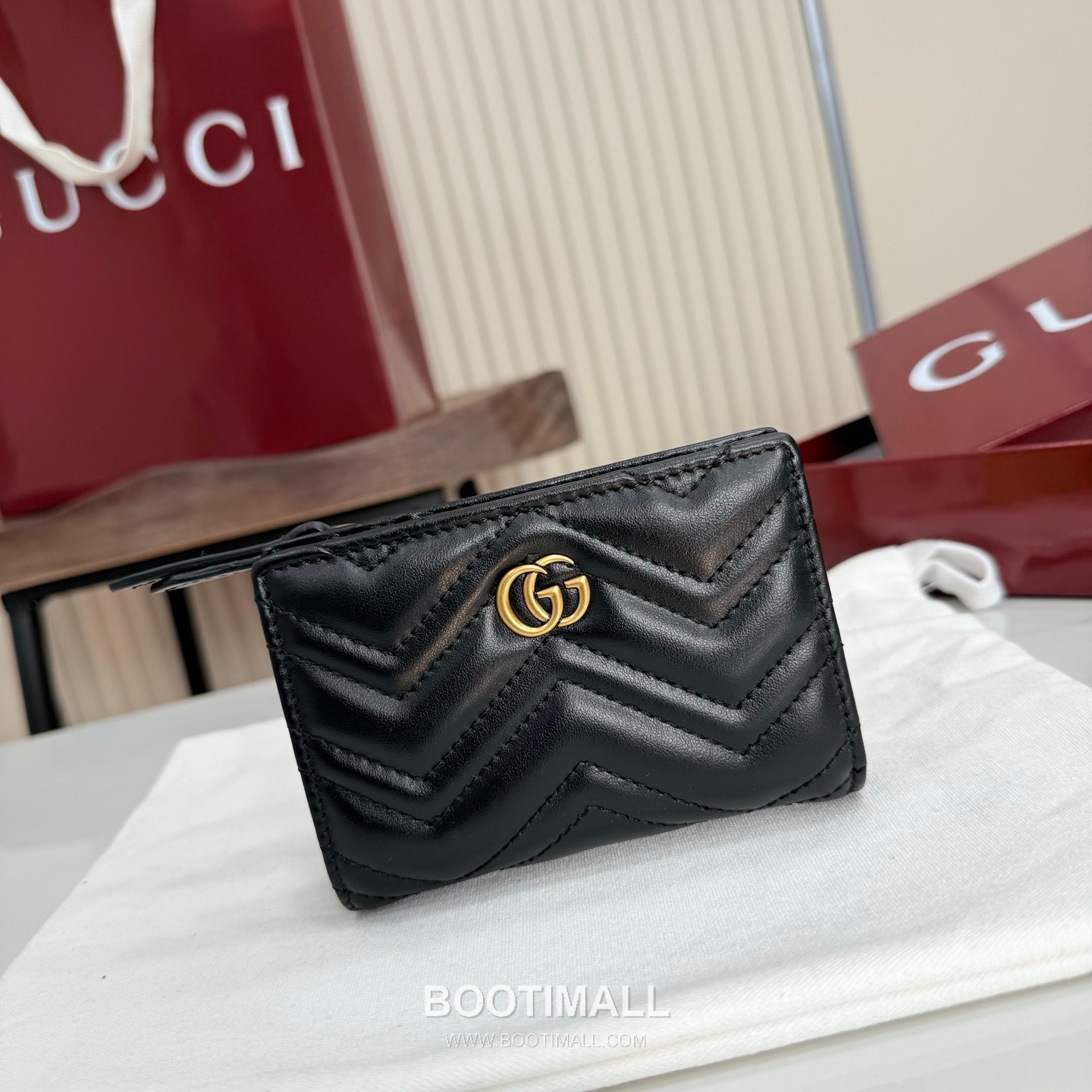 Gucci GG Marmont Quilted Leather Card Holder Wallet 773427 구찌 GG 마몬트 퀼팅 레더 카드지갑 골드 하드웨어 11cm 1