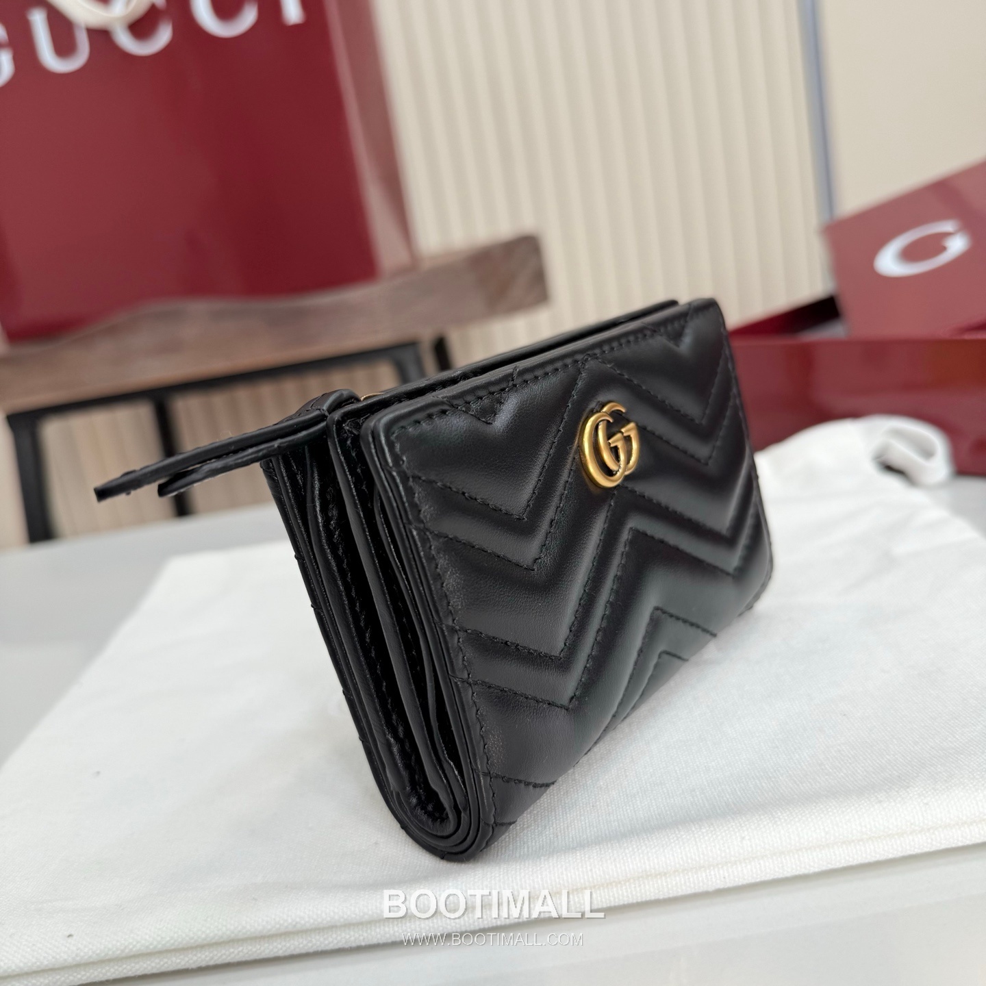 Gucci GG Marmont Quilted Leather Card Holder Wallet 773427 구찌 GG 마몬트 퀼팅 레더 카드지갑 골드 하드웨어 11cm 2