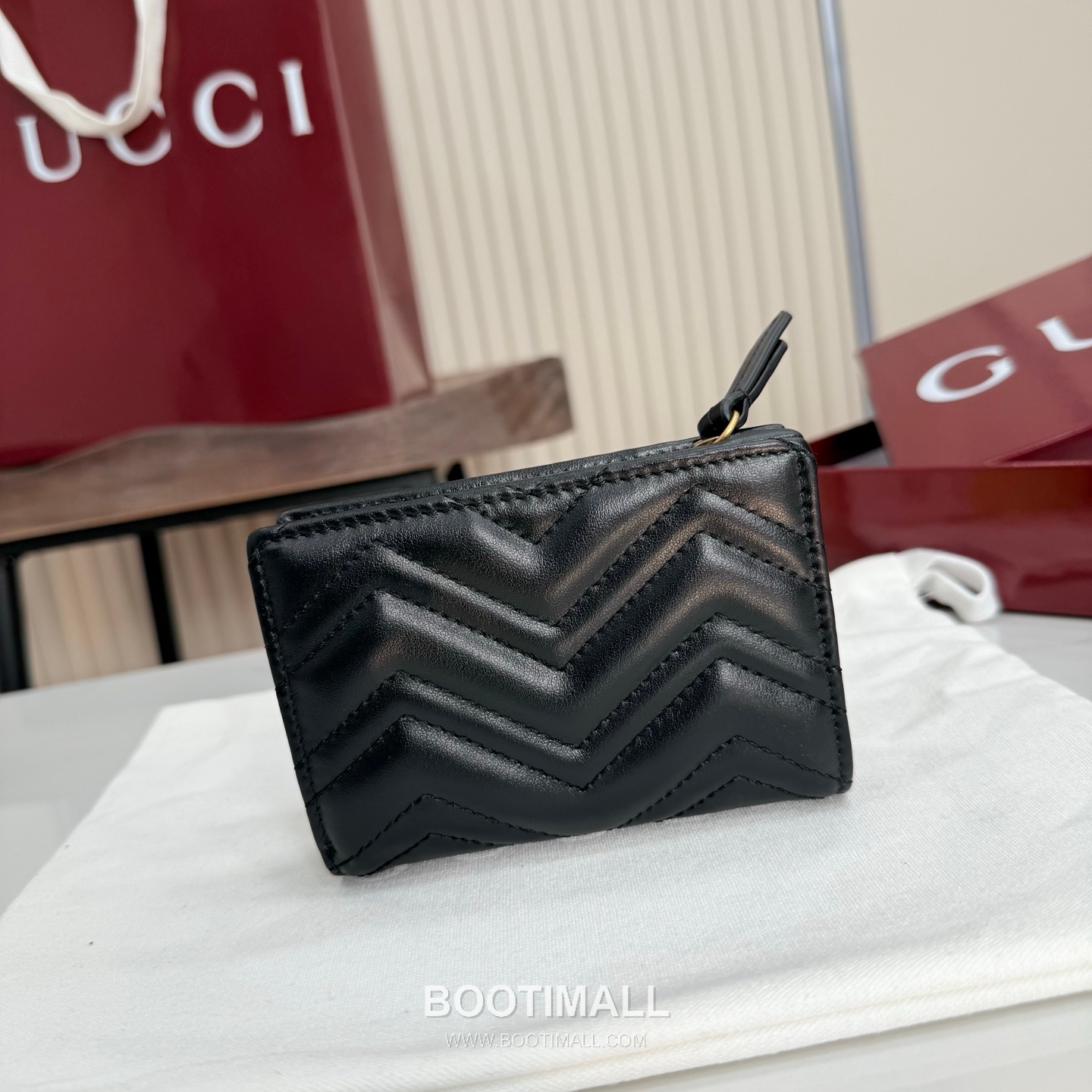 Gucci GG Marmont Quilted Leather Card Holder Wallet 773427 구찌 GG 마몬트 퀼팅 레더 카드지갑 골드 하드웨어 11cm 3
