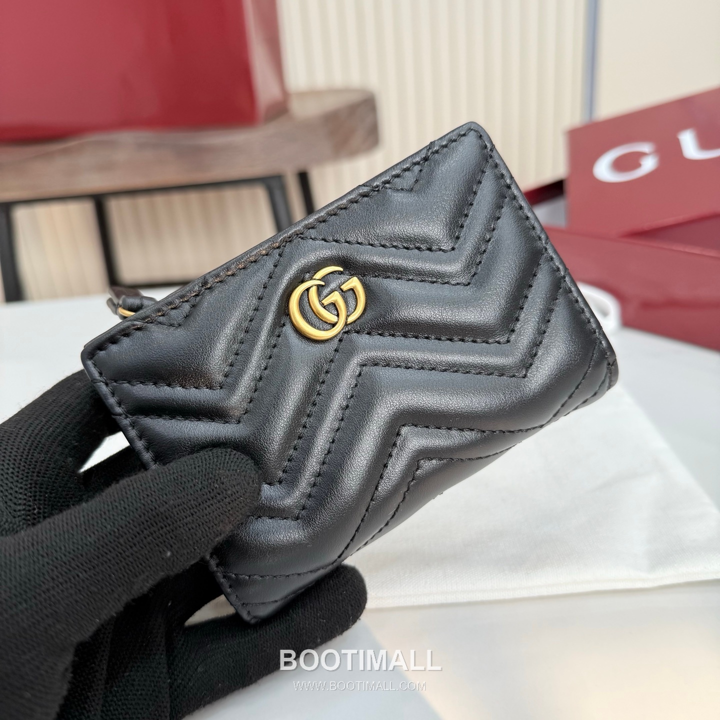 Gucci GG Marmont Quilted Leather Card Holder Wallet 773427 구찌 GG 마몬트 퀼팅 레더 카드지갑 골드 하드웨어 11cm 7