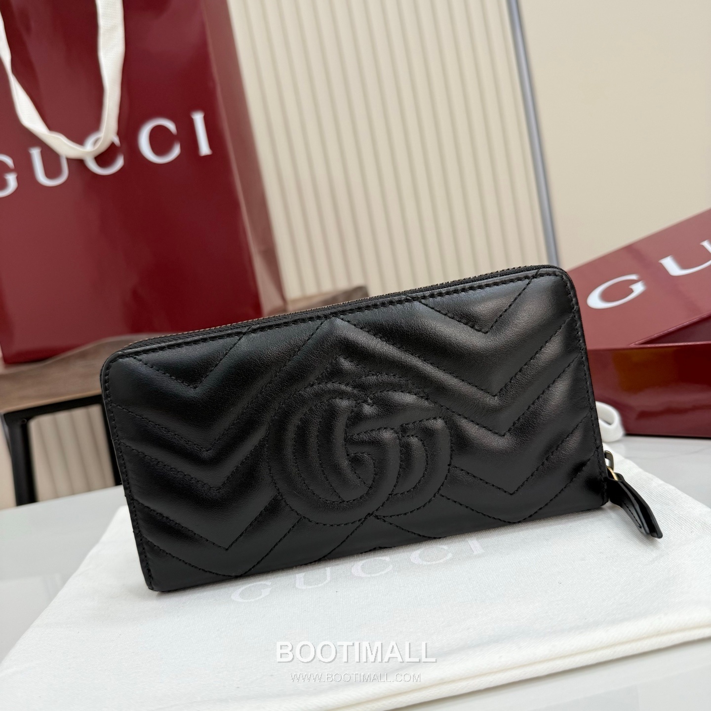 Gucci GG Marmont Quilted Leather Zip Around Wallet 443123 구찌 GG 마몬트 퀼팅 레더 집어라운드 장지갑 골드 하드웨어 19cm 3