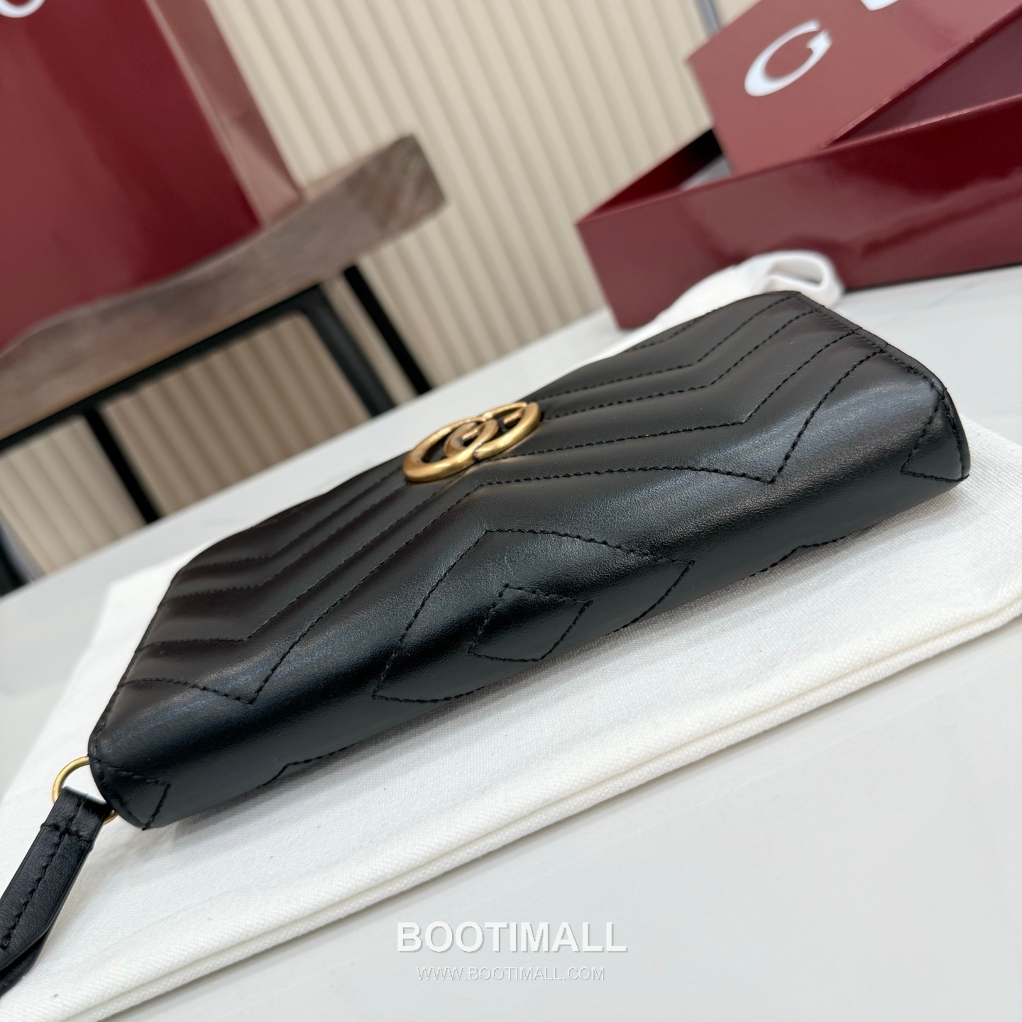 Gucci GG Marmont Quilted Leather Zip Around Wallet 443123 구찌 GG 마몬트 퀼팅 레더 집어라운드 장지갑 골드 하드웨어 19cm 5