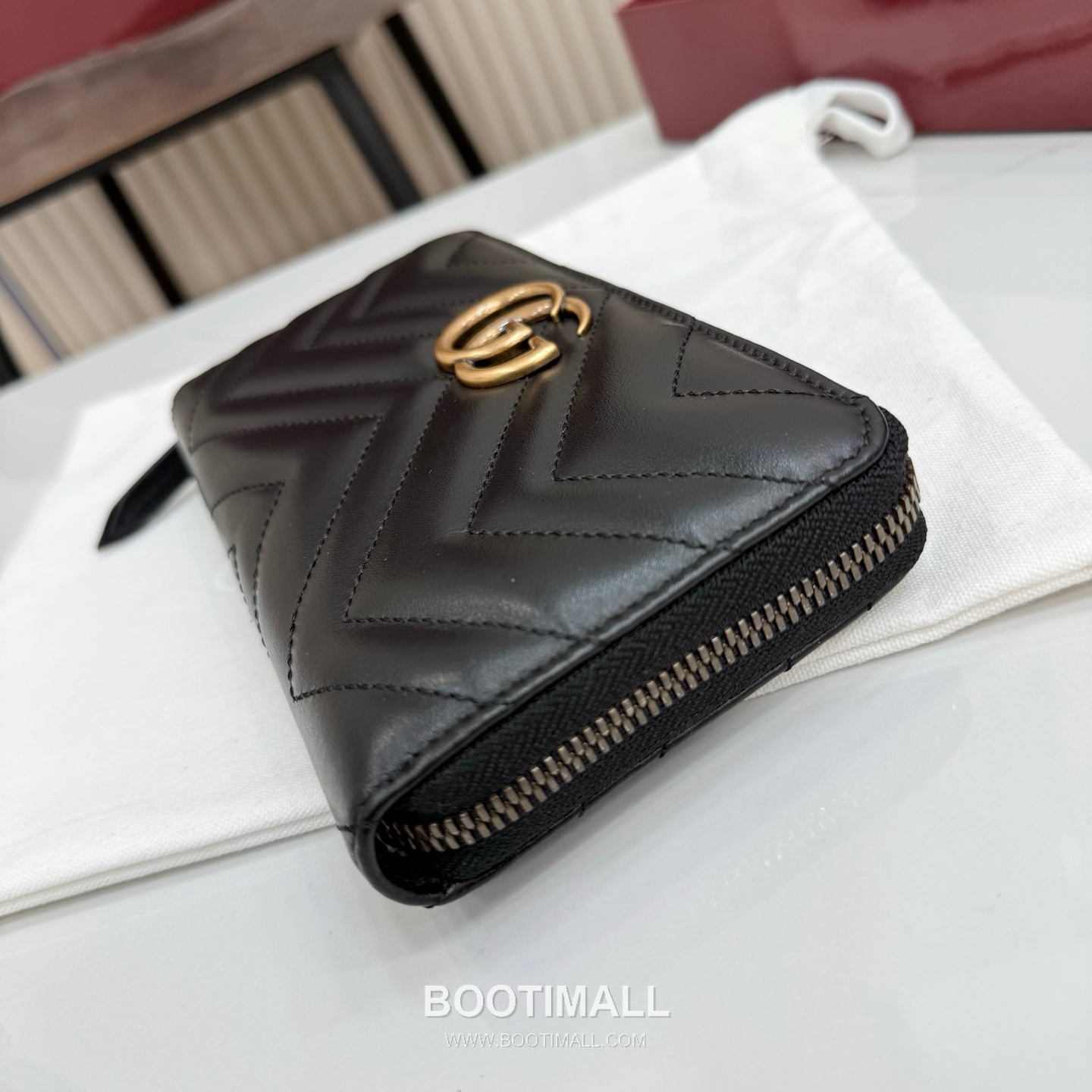 Gucci GG Marmont Quilted Leather Zip Around Wallet 443123 구찌 GG 마몬트 퀼팅 레더 집어라운드 장지갑 골드 하드웨어 19cm 6