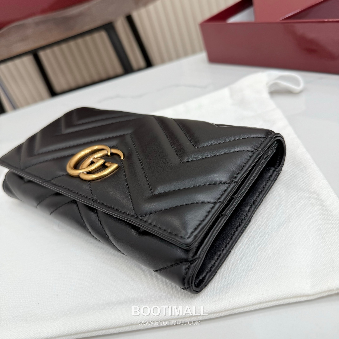 Gucci GG Marmont Quilted Leather Flap Long Wallet 443436 구찌 GG 마몬트 퀼팅 레더 플랩 장지갑 골드 하드웨어 19cm 3