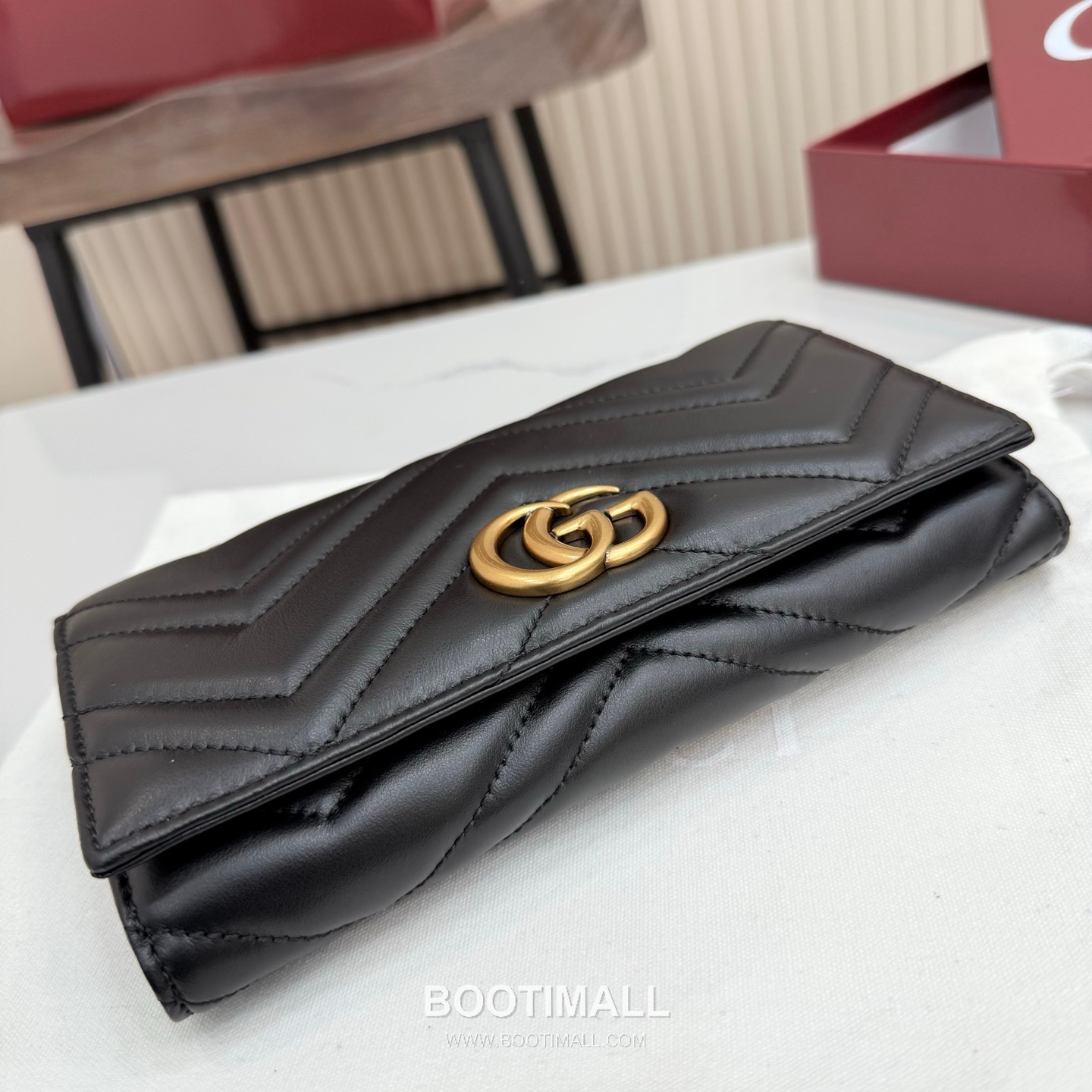 Gucci GG Marmont Quilted Leather Flap Long Wallet 443436 구찌 GG 마몬트 퀼팅 레더 플랩 장지갑 골드 하드웨어 19cm 5