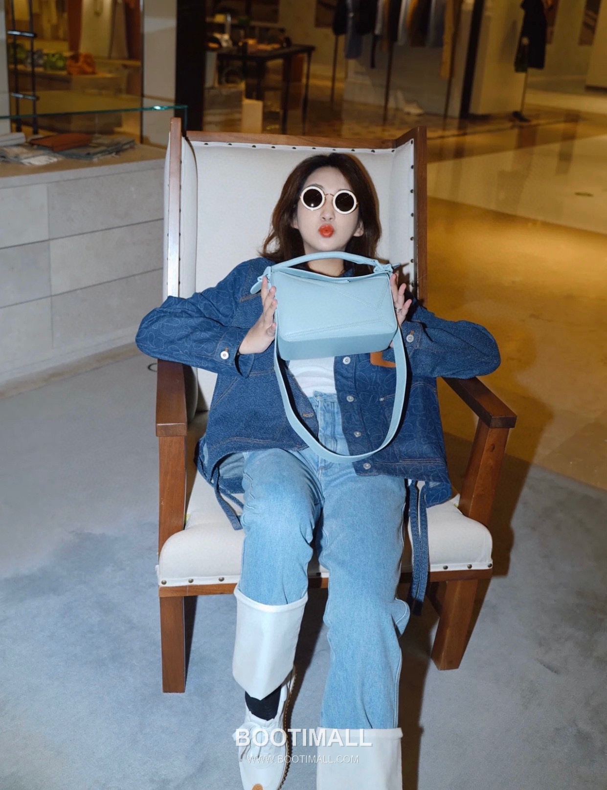 Loewe Puzzle Satin Calfskin Leather Mini Shoulder Bag ID10173 B 로에베 퍼즐 새틴 카프스킨 레더 미니 숄더 크로스백 18cm 2