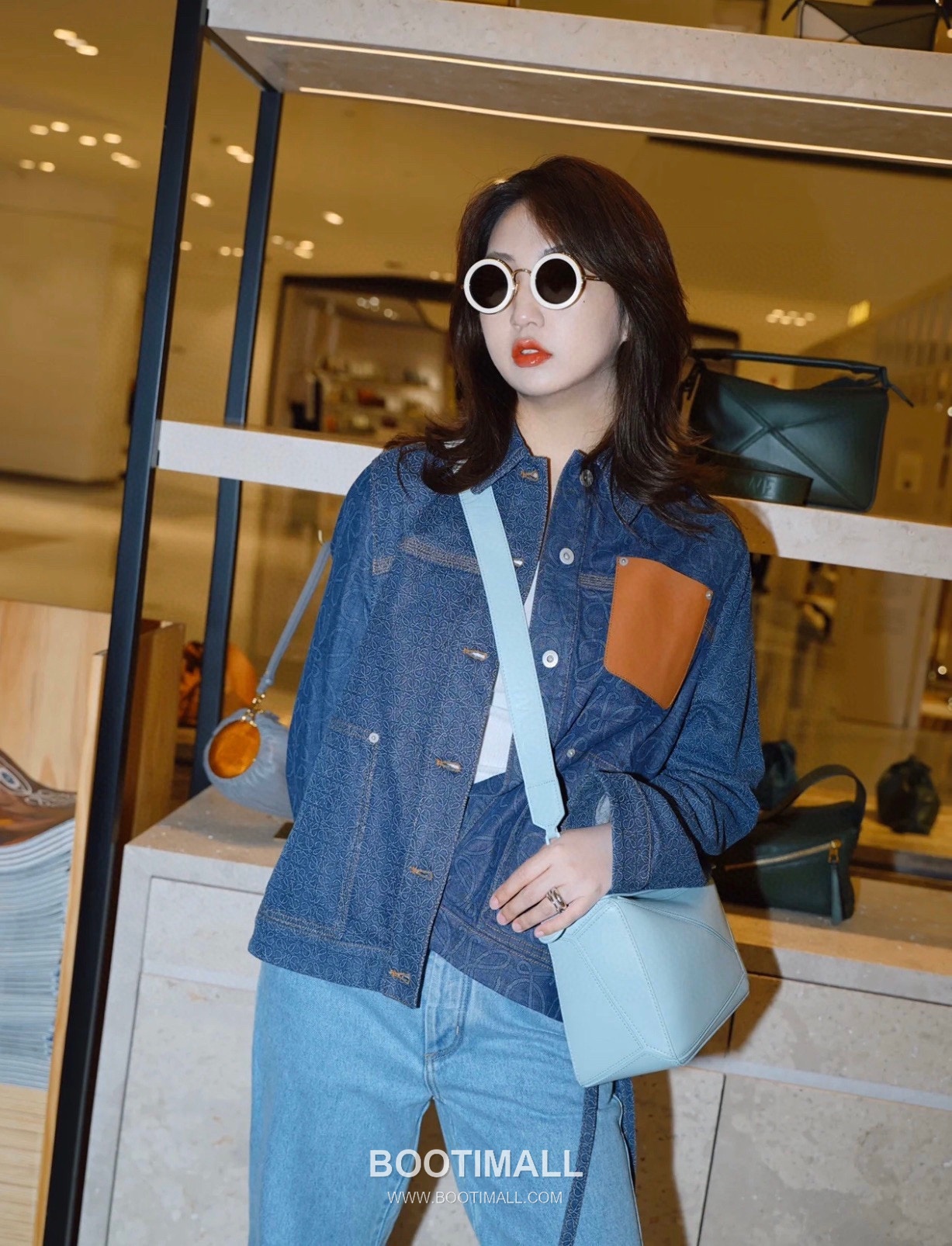 Loewe Puzzle Satin Calfskin Leather Mini Shoulder Bag ID10173 B 로에베 퍼즐 새틴 카프스킨 레더 미니 숄더 크로스백 18cm 3