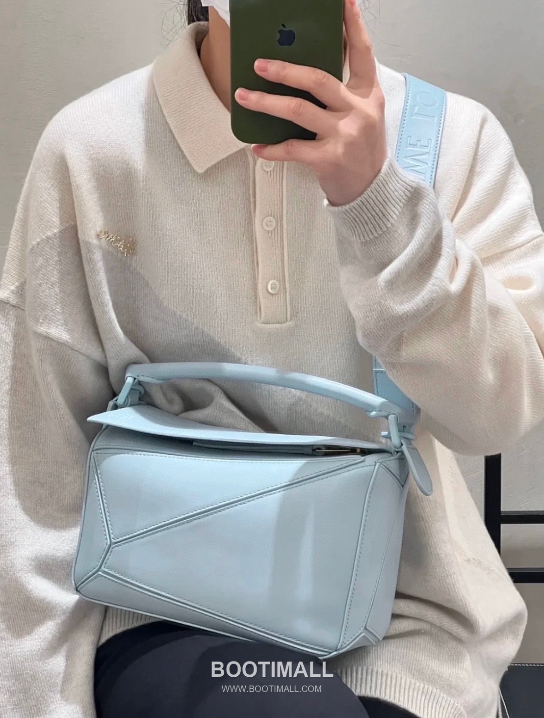 Loewe Puzzle Satin Calfskin Leather Mini Shoulder Bag ID10173 B 로에베 퍼즐 새틴 카프스킨 레더 미니 숄더 크로스백 18cm 5