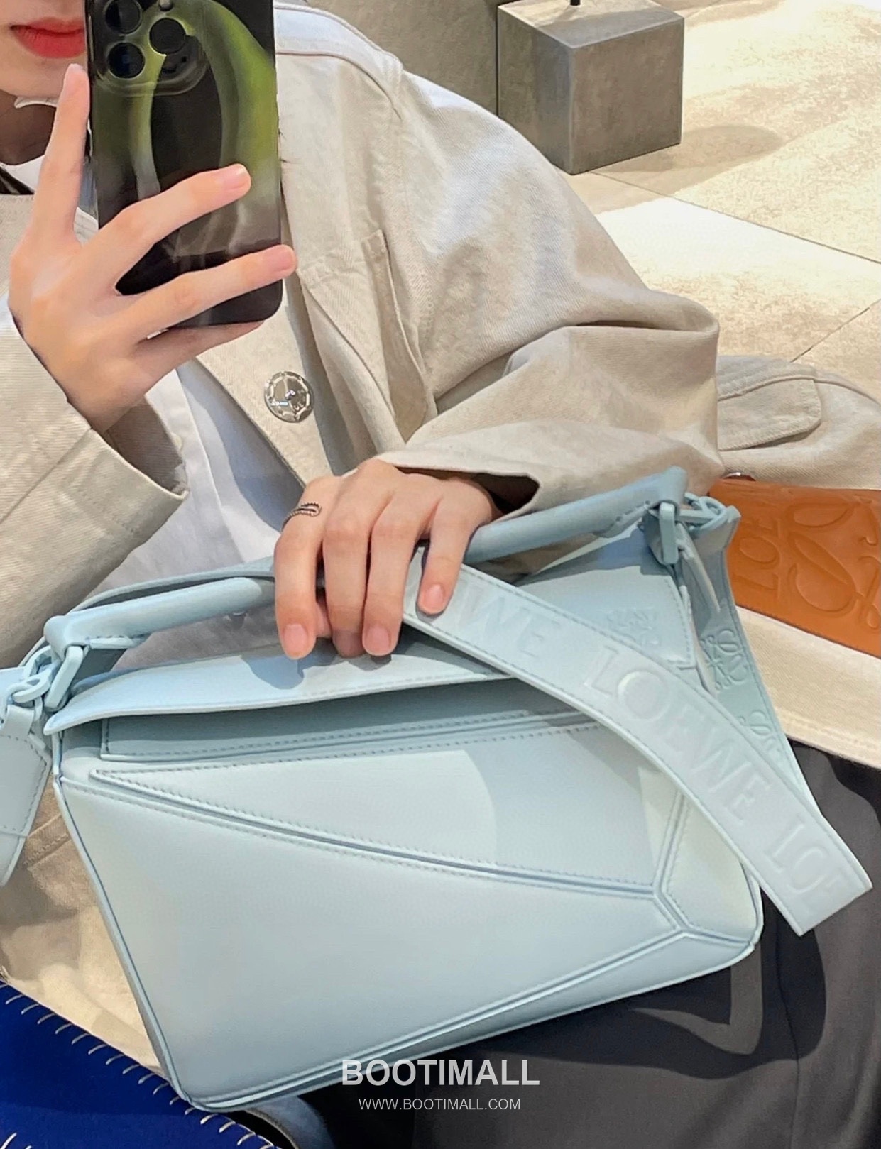 Loewe Puzzle Satin Calfskin Leather Mini Shoulder Bag ID10173 B 로에베 퍼즐 새틴 카프스킨 레더 미니 숄더 크로스백 18cm 9