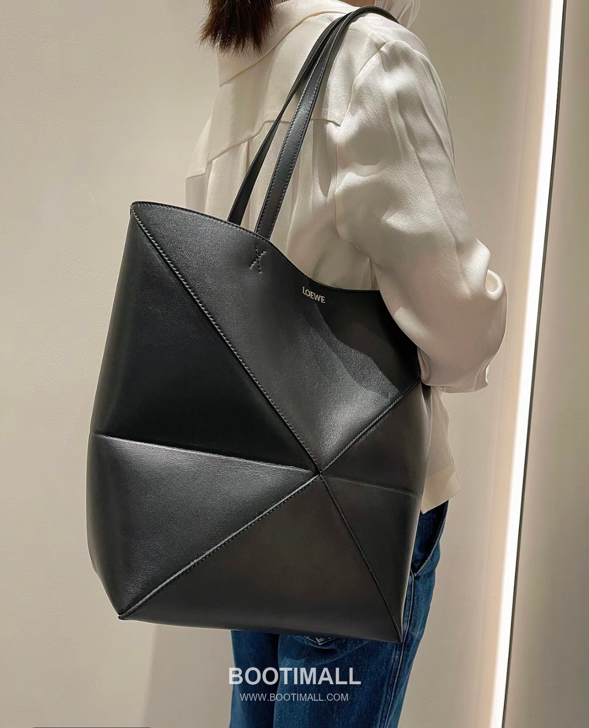 Loewe Puzzle Fold Glossy Calfskin Leather Large Tote Bag 1761 로에베 퍼즐 폴드 글로시 카프스킨 레더 라지 토트백 42cm 1