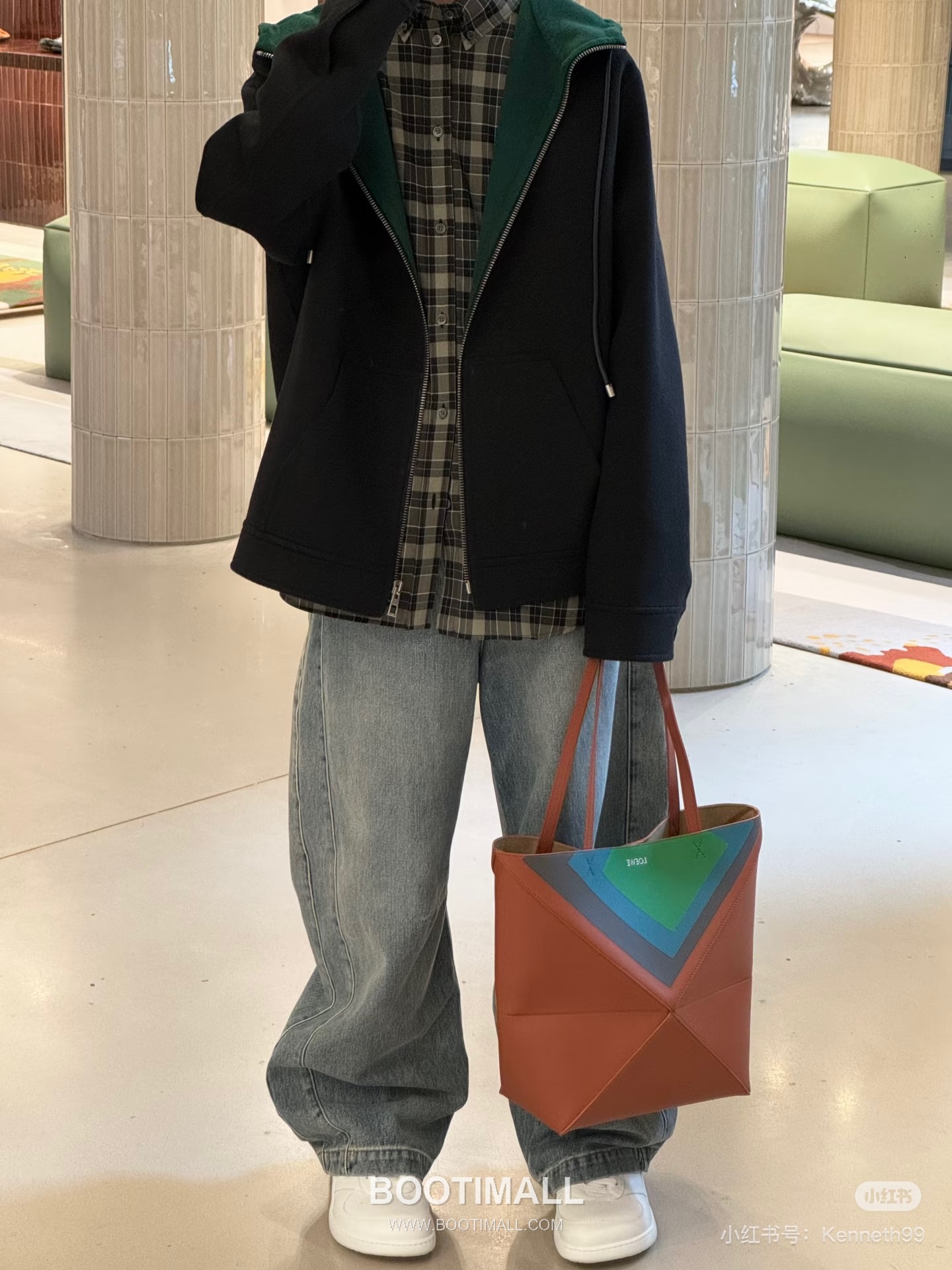 Loewe Puzzle Fold Josef Albers Leather Tote Bag 1762-1 로에베 퍼즐 폴드 요제프 알버스 레더 토트백 31cm 7