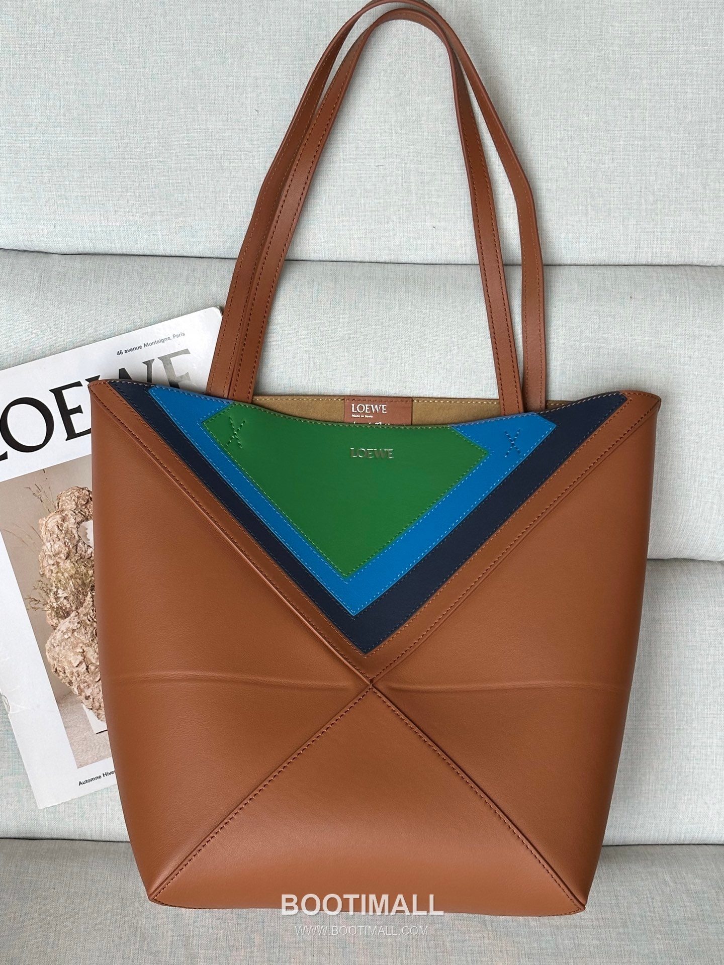 Loewe Puzzle Fold Josef Albers Leather Tote Bag 1762-1 로에베 퍼즐 폴드 요제프 알버스 레더 토트백 31cm 9
