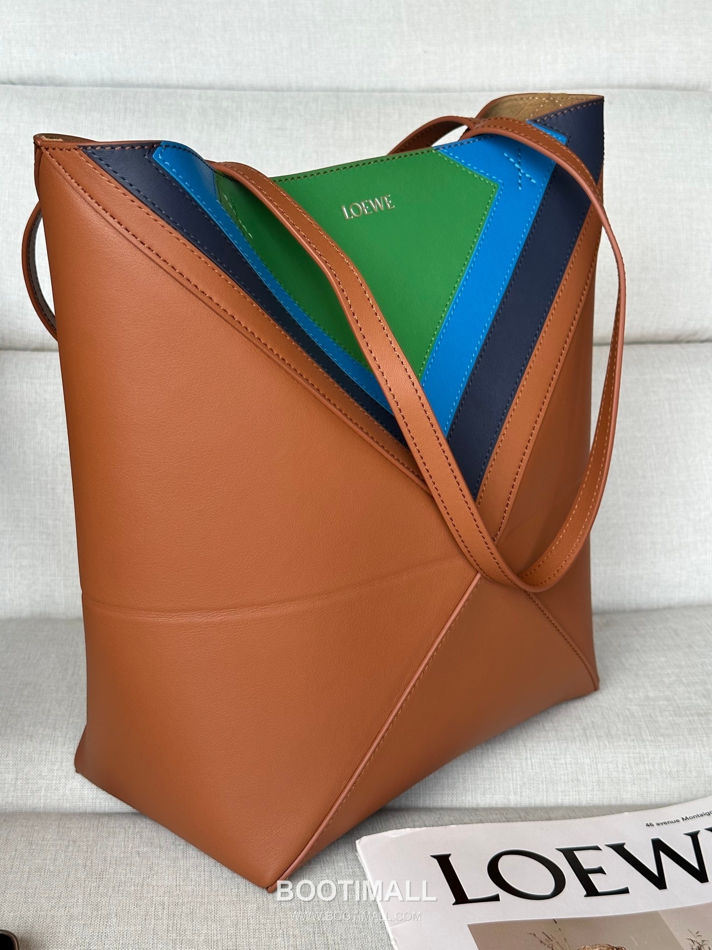 Loewe Puzzle Fold Josef Albers Leather Tote Bag 1762-1 로에베 퍼즐 폴드 요제프 알버스 레더 토트백 31cm 11