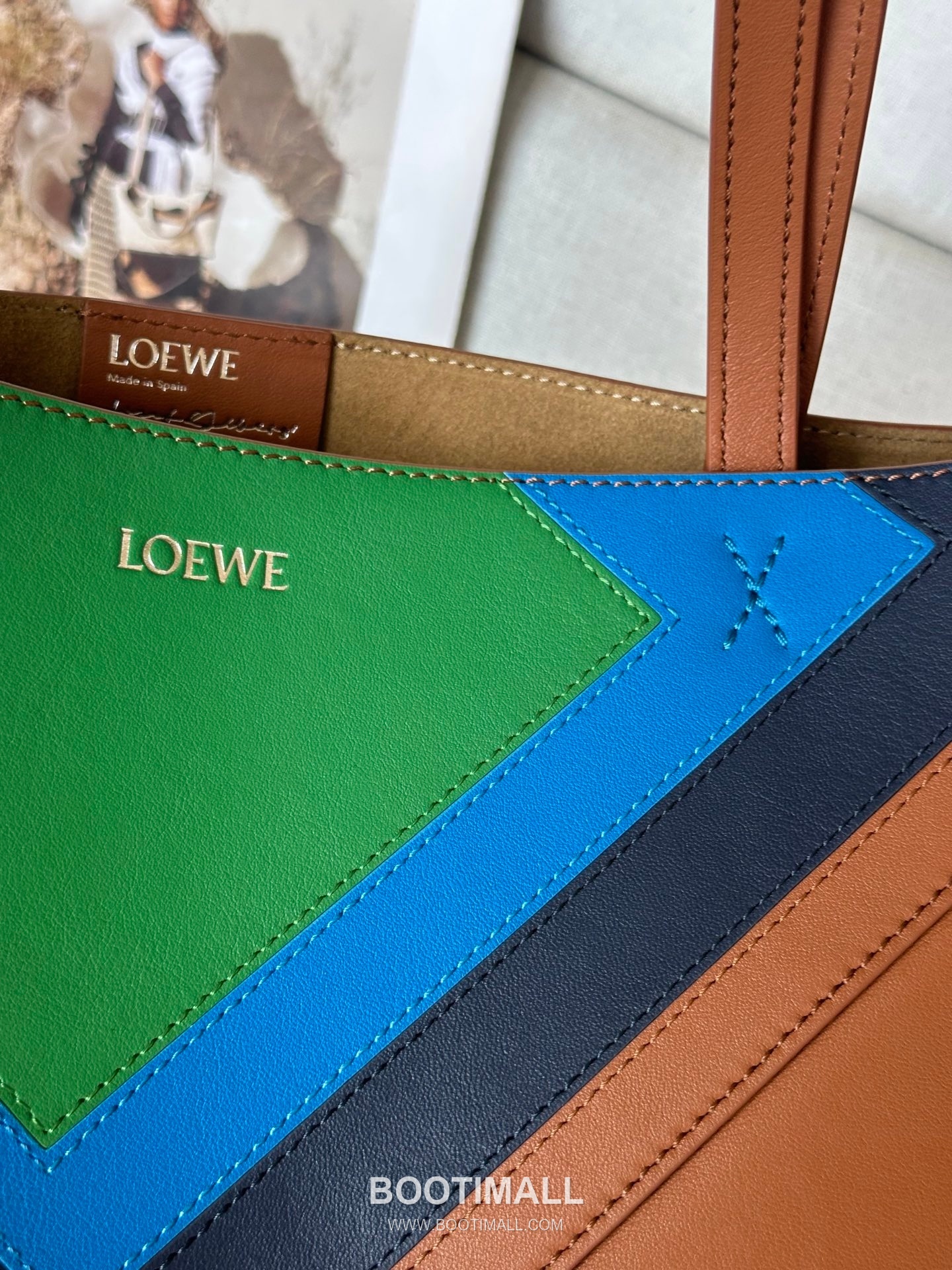 Loewe Puzzle Fold Josef Albers Leather Tote Bag 1762-1 로에베 퍼즐 폴드 요제프 알버스 레더 토트백 31cm 15