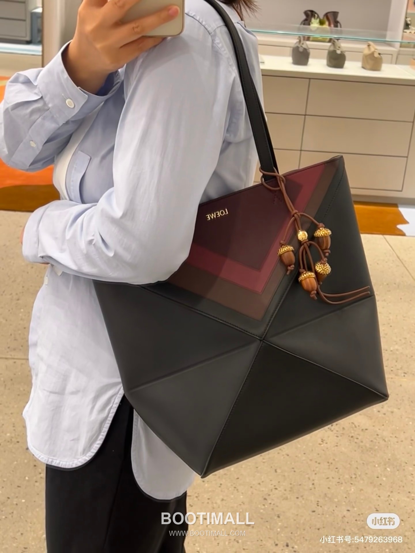 Loewe Puzzle Fold Josef Albers Leather Tote Bag 1762-1 로에베 퍼즐 폴드 요제프 알버스 레더 토트백 31cm 5