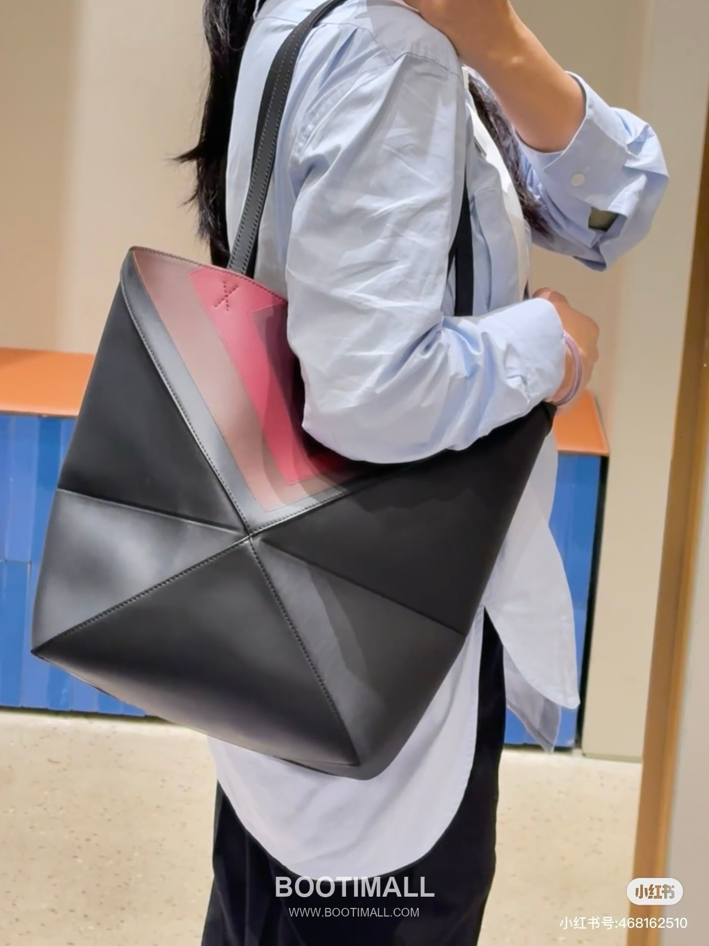 Loewe Puzzle Fold Josef Albers Leather Tote Bag 1762-1 로에베 퍼즐 폴드 요제프 알버스 레더 토트백 31cm 9