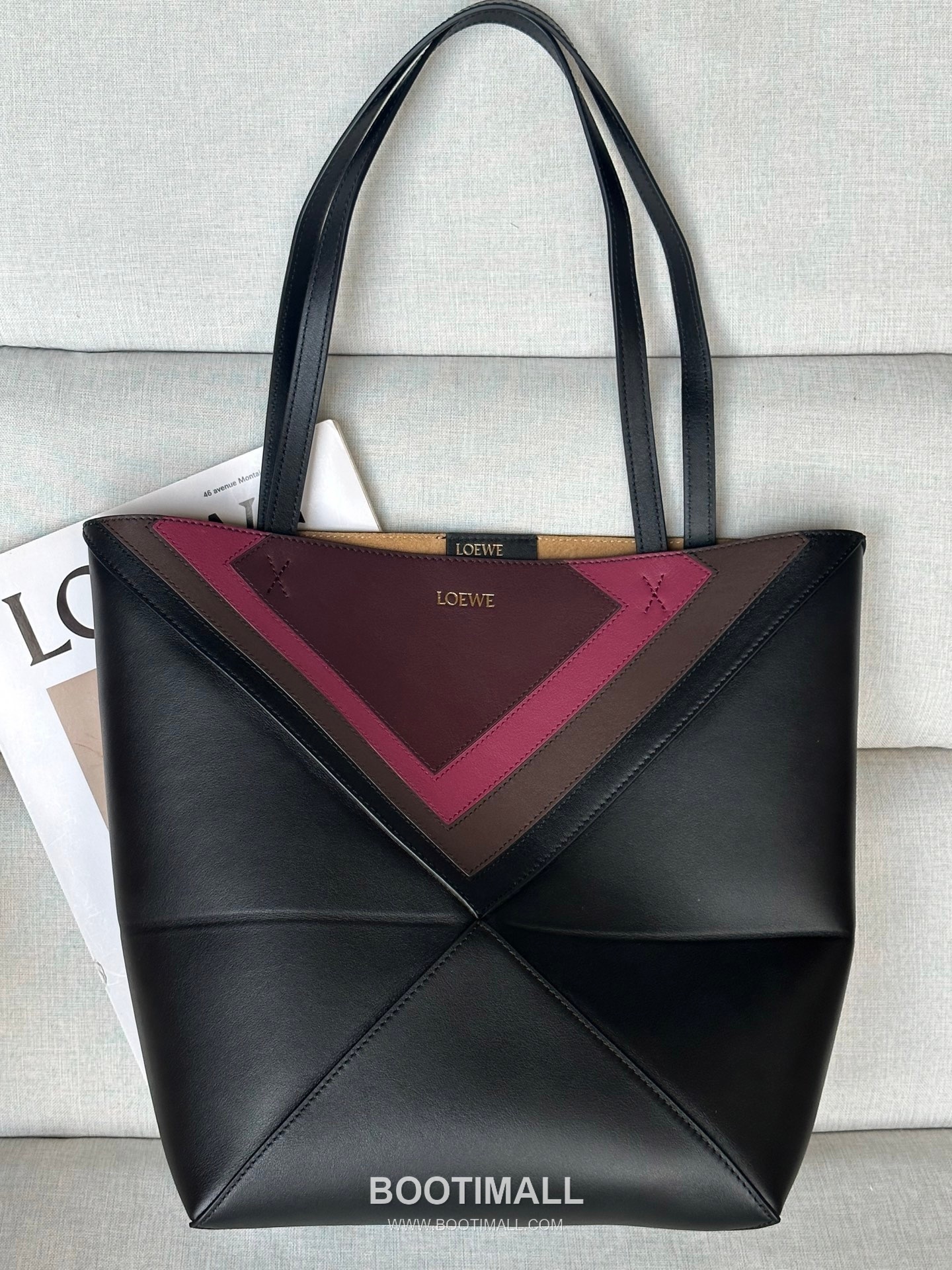 Loewe Puzzle Fold Josef Albers Leather Tote Bag 1762-1 로에베 퍼즐 폴드 요제프 알버스 레더 토트백 31cm 10