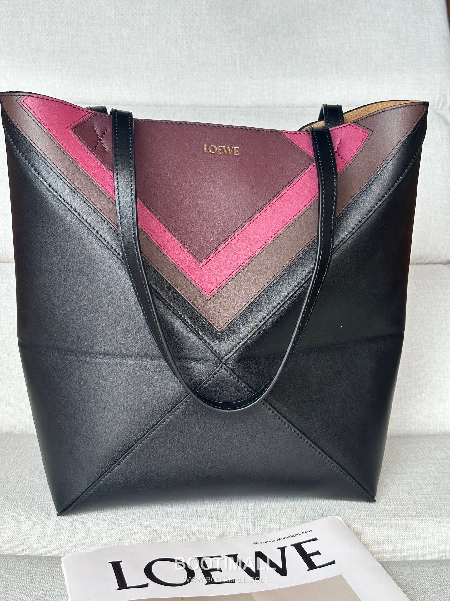 Loewe Puzzle Fold Josef Albers Leather Tote Bag 1762-1 로에베 퍼즐 폴드 요제프 알버스 레더 토트백 31cm 11