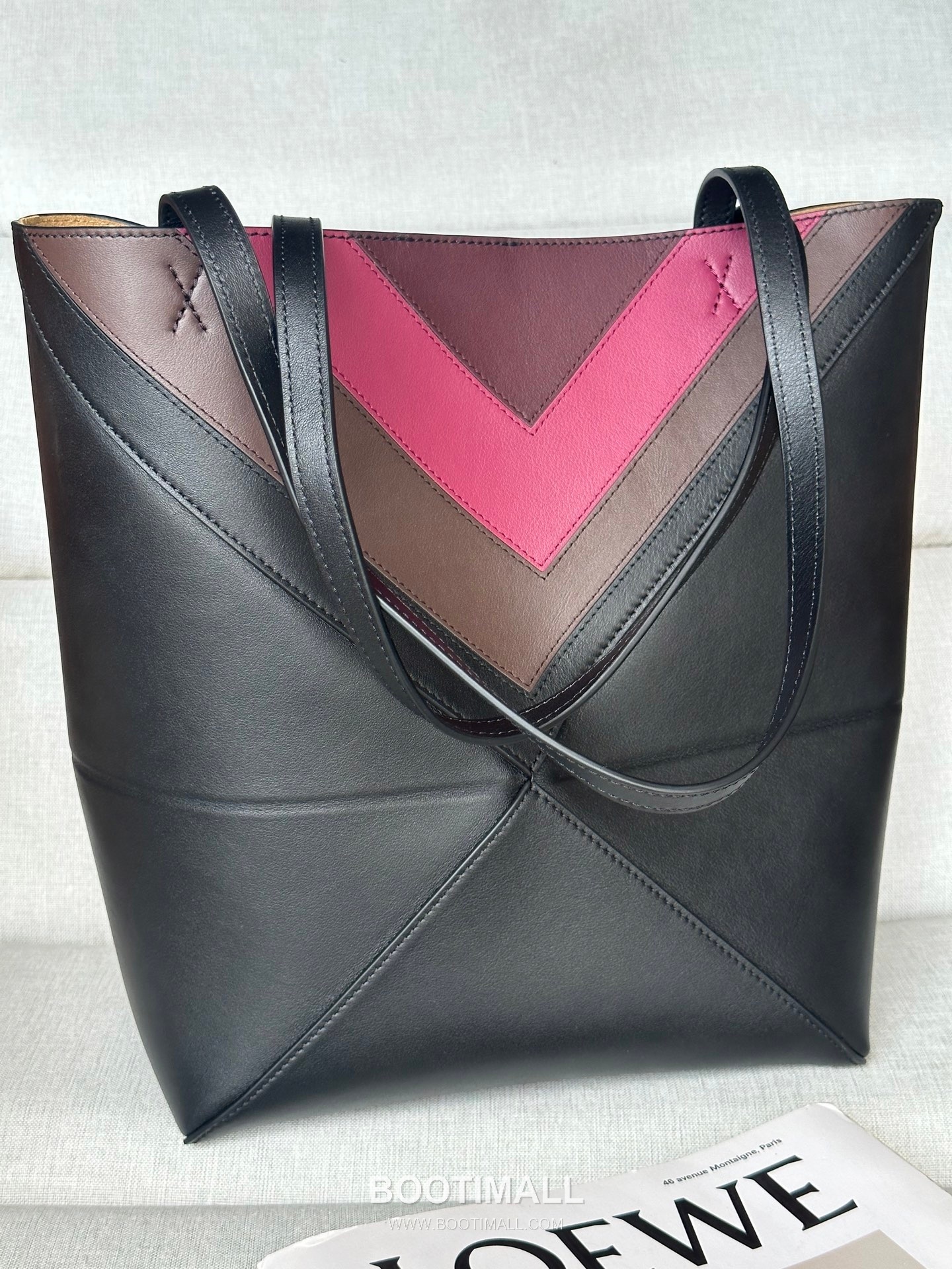 Loewe Puzzle Fold Josef Albers Leather Tote Bag 1762-1 로에베 퍼즐 폴드 요제프 알버스 레더 토트백 31cm 13