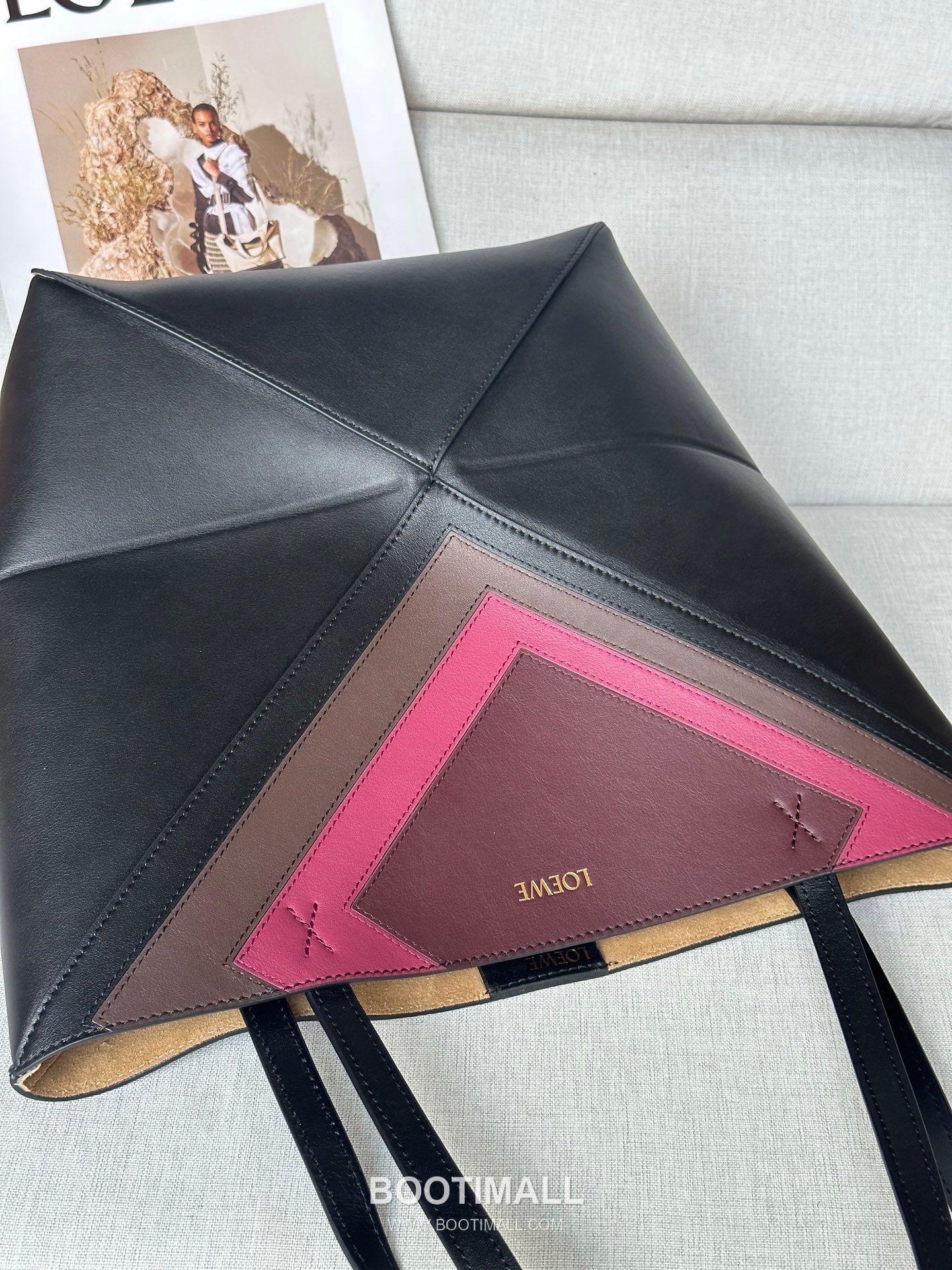 Loewe Puzzle Fold Josef Albers Leather Tote Bag 1762-1 로에베 퍼즐 폴드 요제프 알버스 레더 토트백 31cm 15