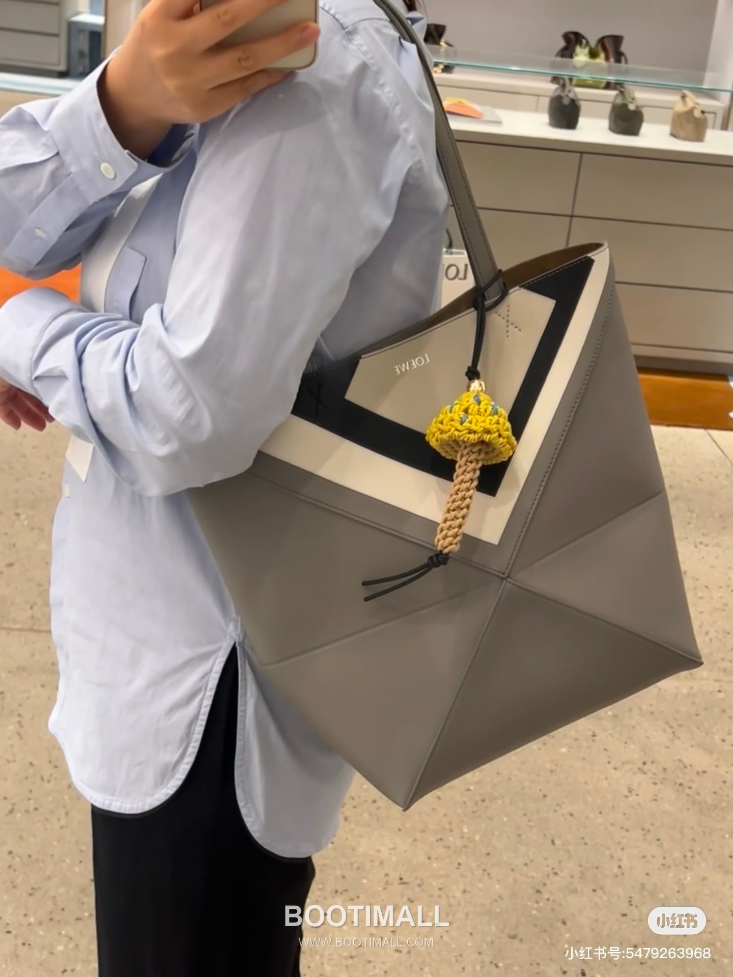 Loewe Puzzle Fold Josef Albers Leather Tote Bag 1762-1 로에베 퍼즐 폴드 요제프 알버스 레더 토트백 31cm 5