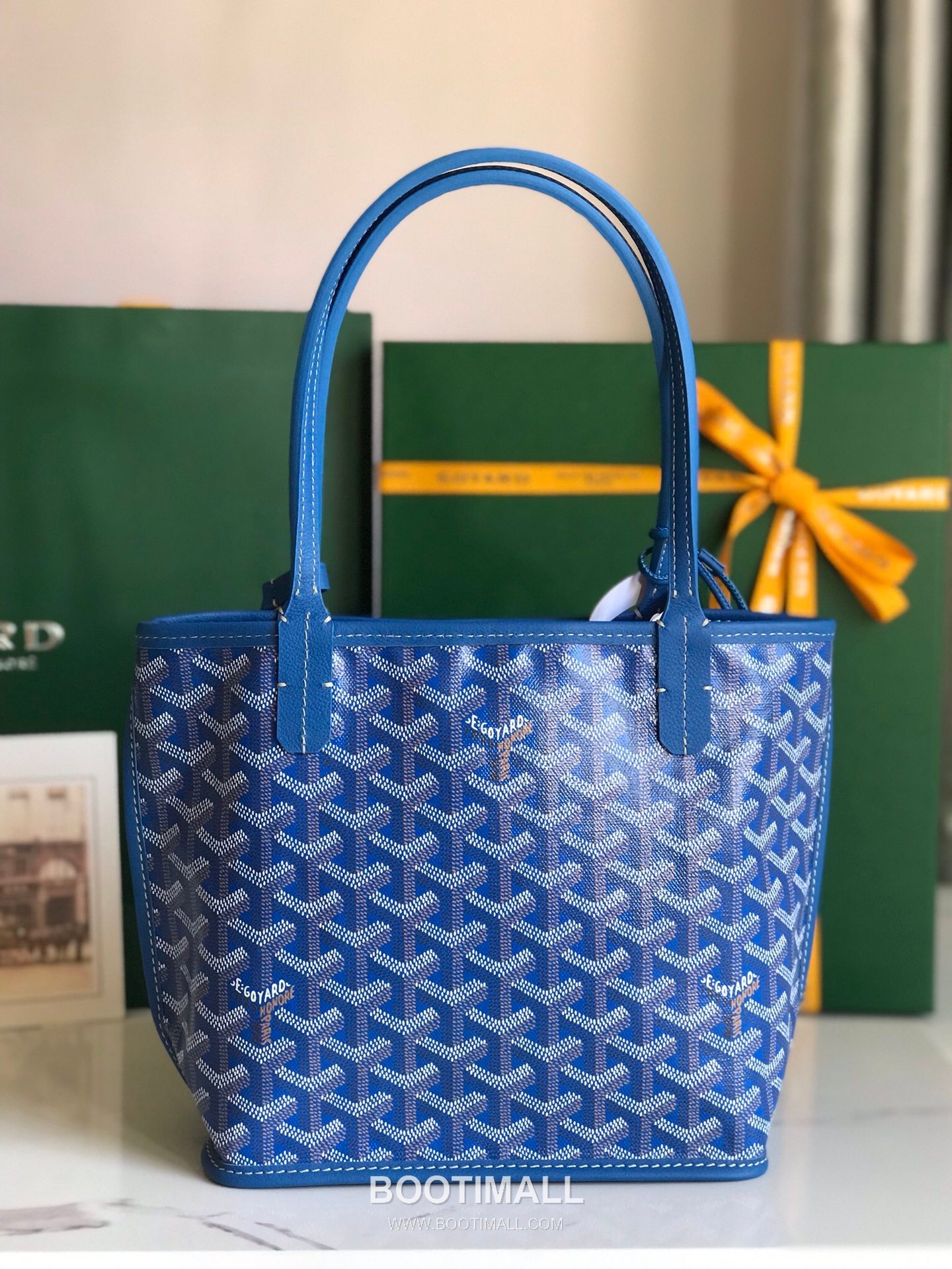 Goyard Saint Louis Mini Goyardine Canvas Leather Tote Bag 020660 고야드 생루이 미니 고야딘 캔버스 레더 토트백 28cm 3
