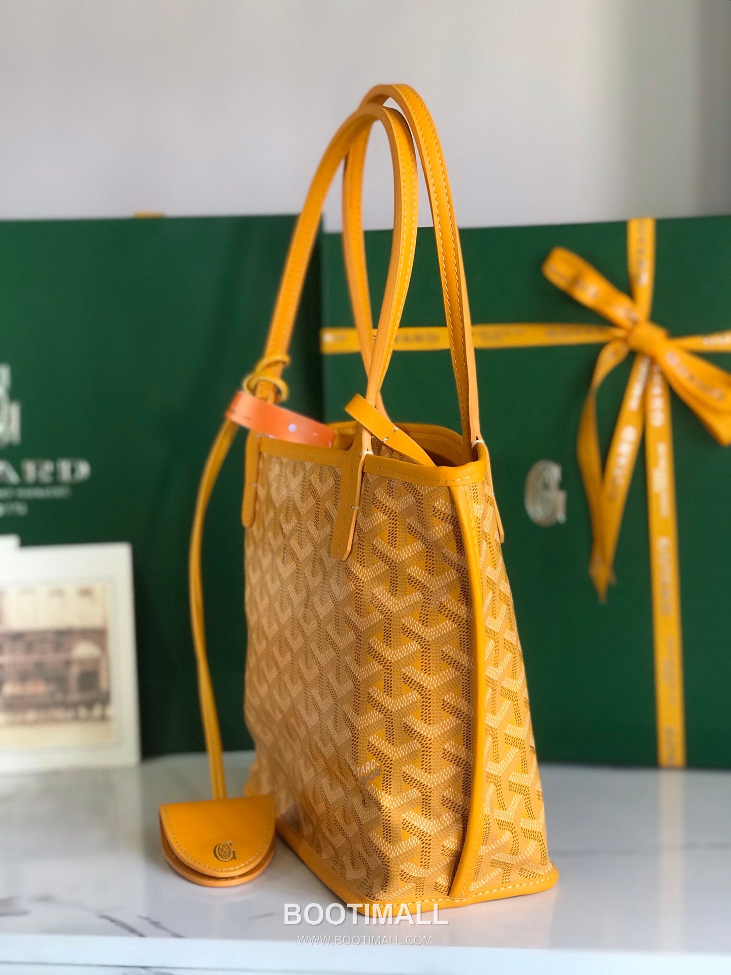 Goyard Saint Louis Mini Goyardine Canvas Leather Tote Bag 020660 고야드 생루이 미니 고야딘 캔버스 레더 토트백 28cm 2