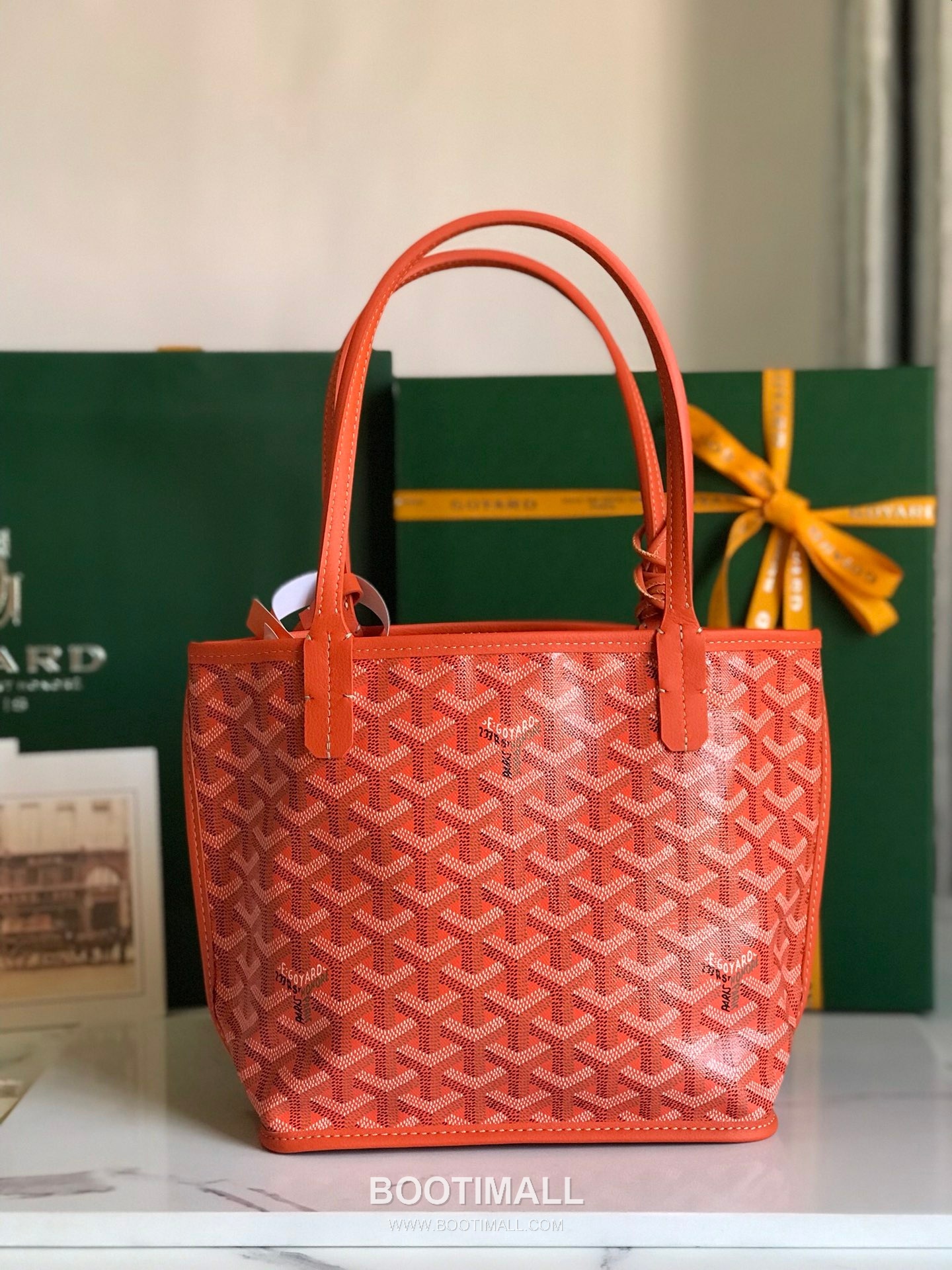 Goyard Saint Louis Mini Goyardine Canvas Leather Tote Bag 020660 고야드 생루이 미니 고야딘 캔버스 레더 토트백 28cm 4