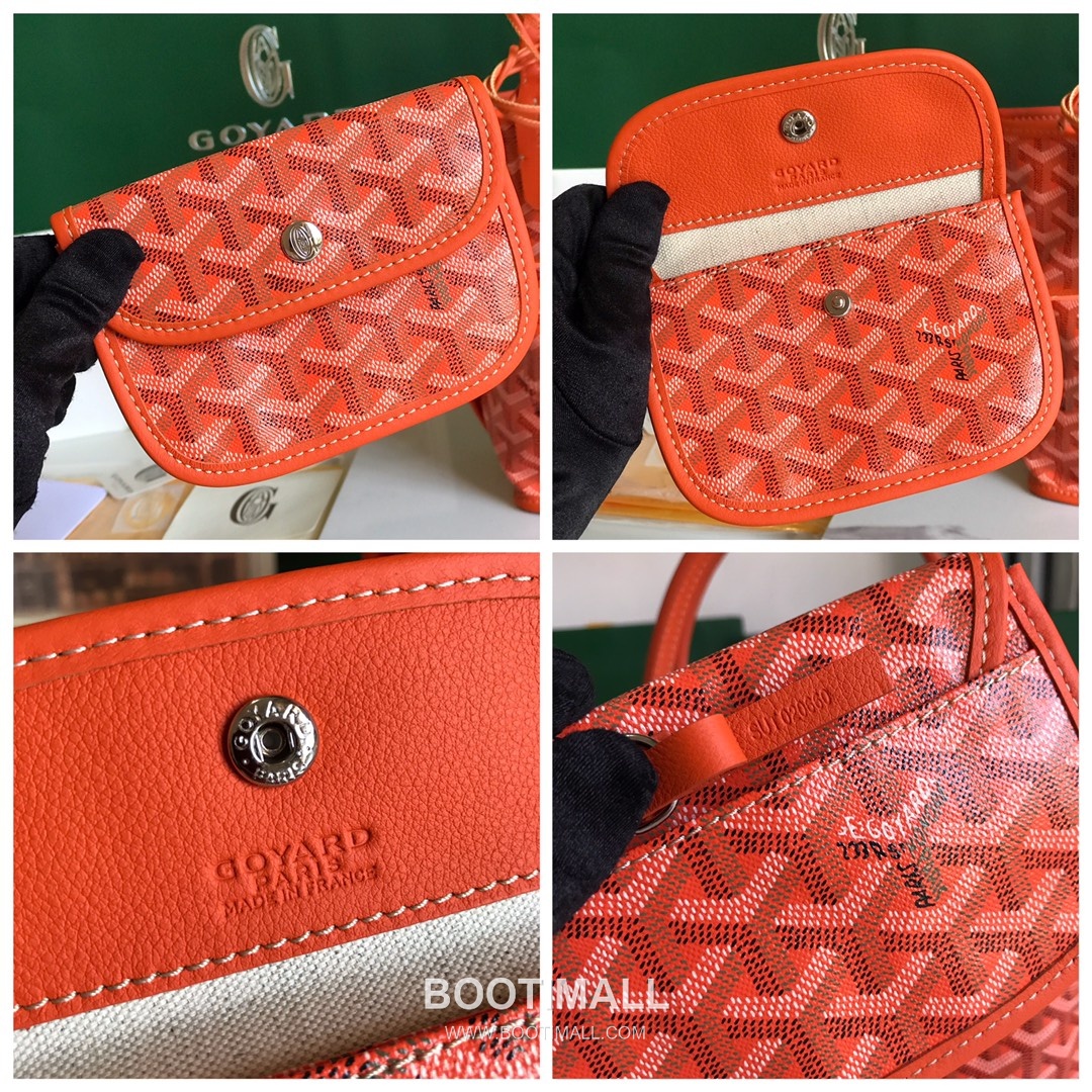 Goyard Saint Louis Mini Goyardine Canvas Leather Tote Bag 020660 고야드 생루이 미니 고야딘 캔버스 레더 토트백 28cm 9