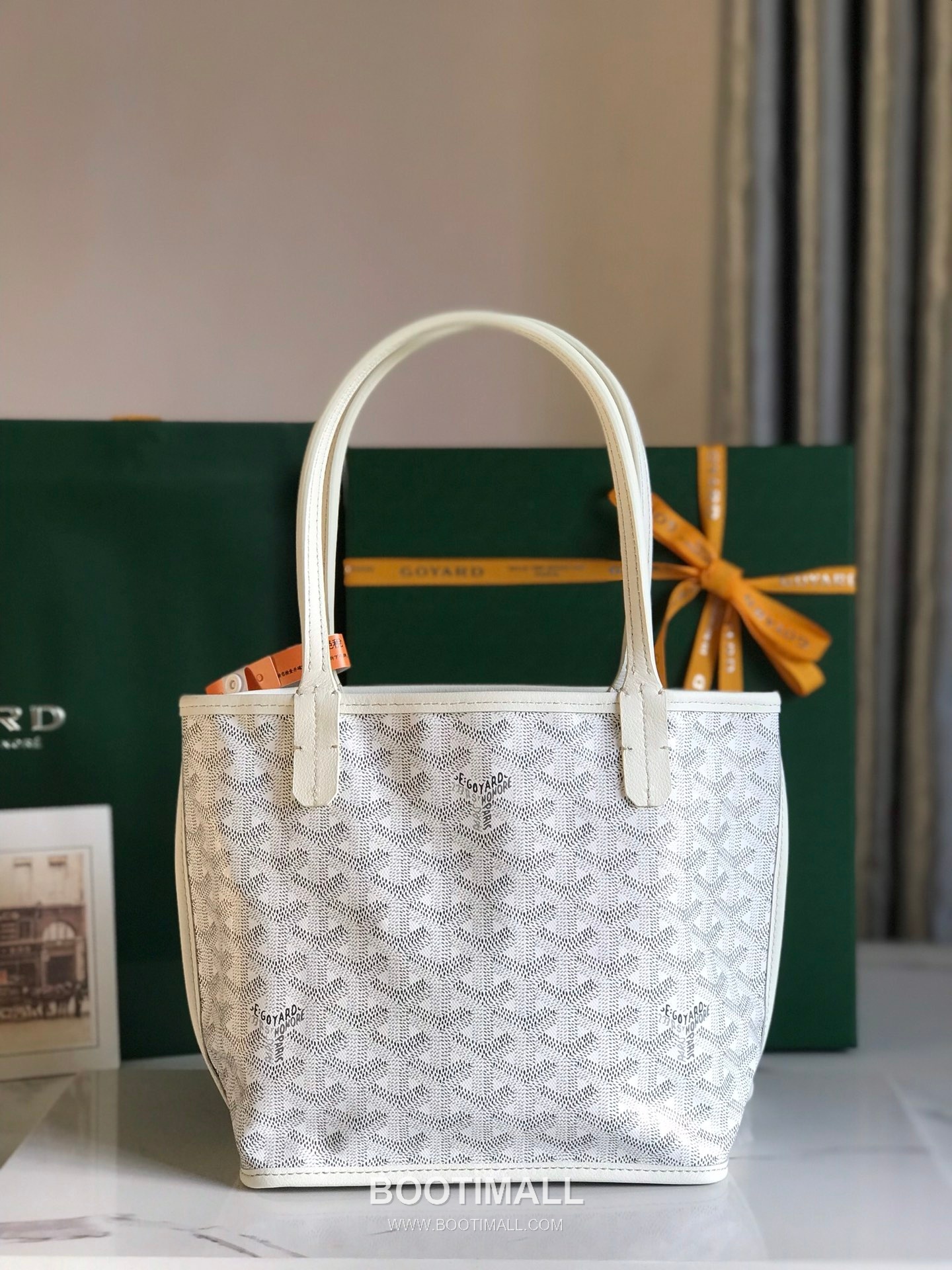 Goyard Saint Louis Mini Goyardine Canvas Leather Tote Bag 020660 고야드 생루이 미니 고야딘 캔버스 레더 토트백 28cm 4