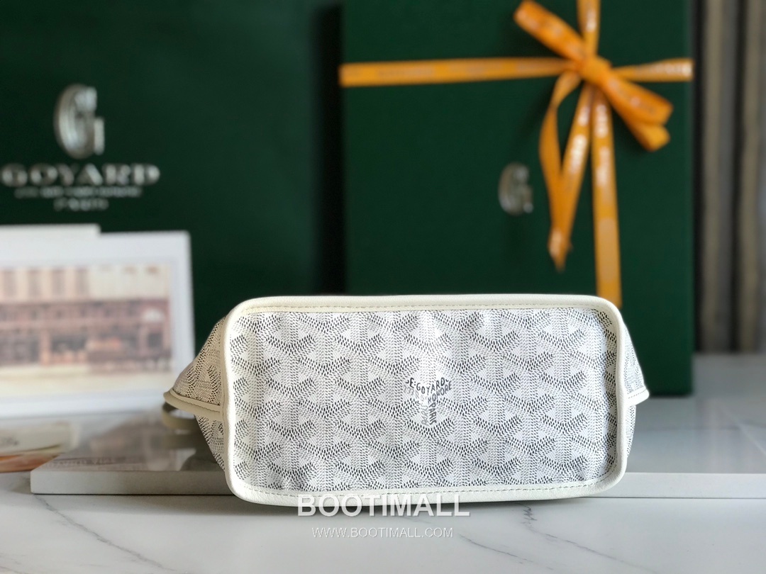 Goyard Saint Louis Mini Goyardine Canvas Leather Tote Bag 020660 고야드 생루이 미니 고야딘 캔버스 레더 토트백 28cm 5