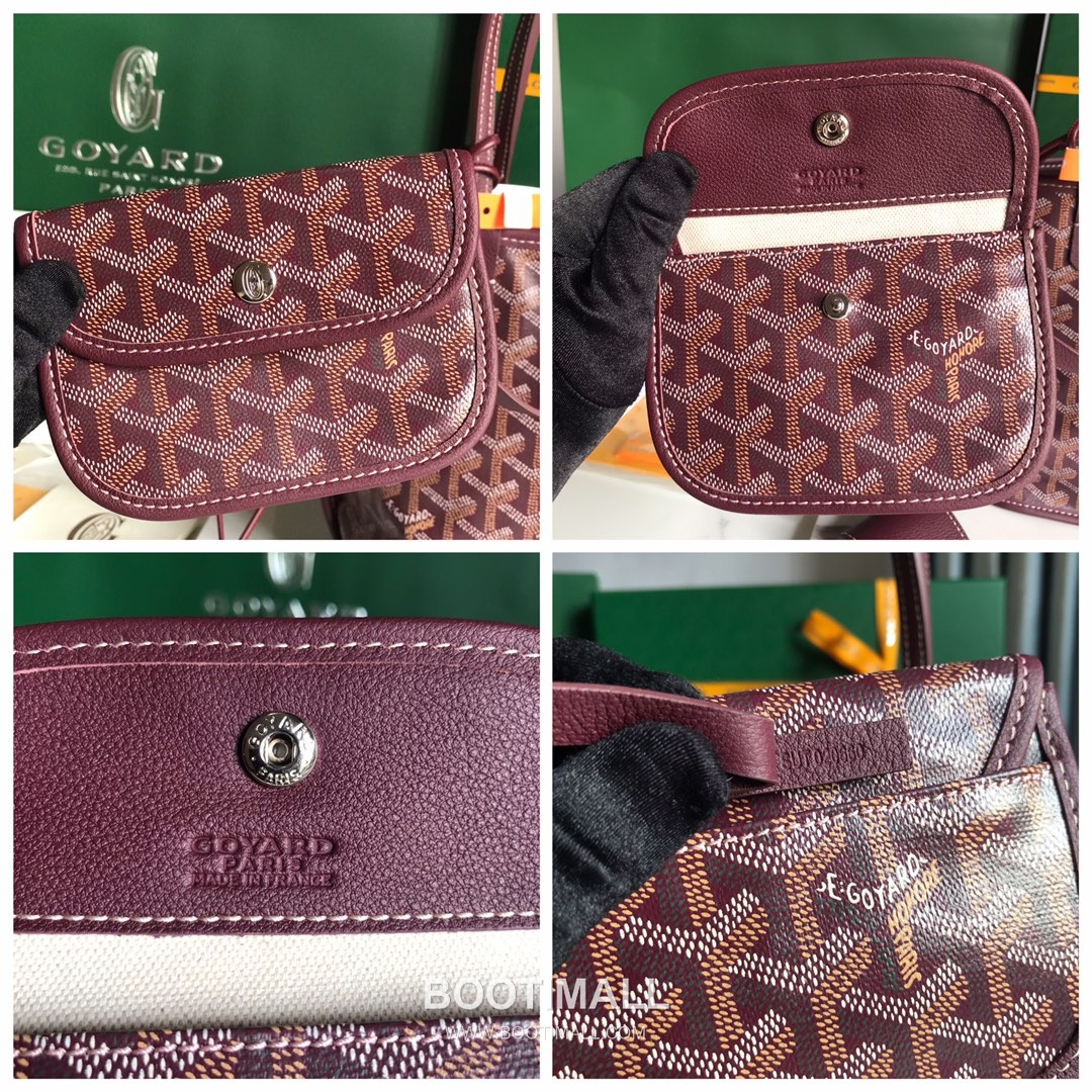 Goyard Saint Louis Mini Goyardine Canvas Leather Tote Bag 020660 고야드 생루이 미니 고야딘 캔버스 레더 토트백 28cm 9