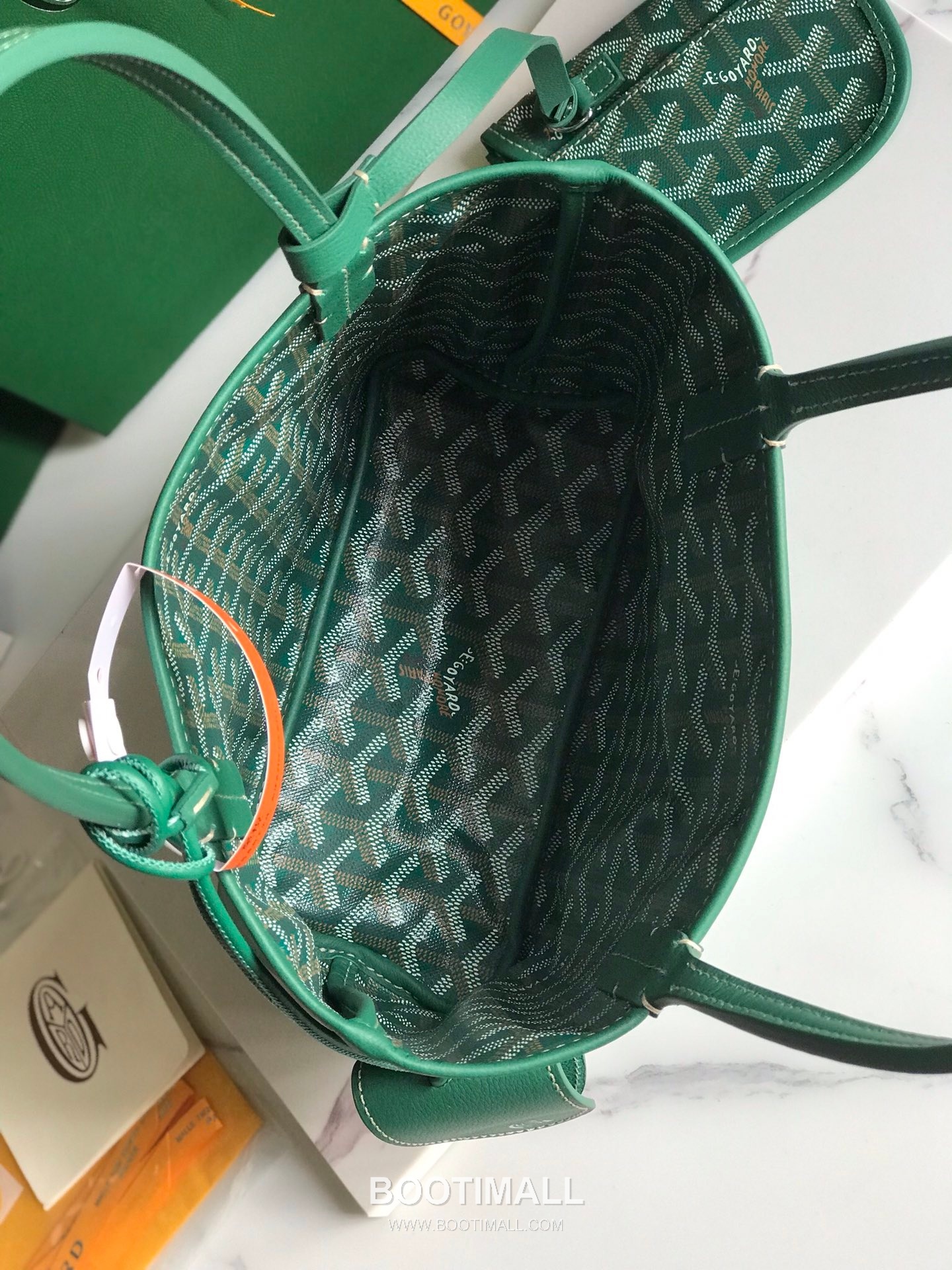 Goyard Saint Louis Mini Goyardine Canvas Leather Tote Bag 020660 고야드 생루이 미니 고야딘 캔버스 레더 토트백 28cm 7
