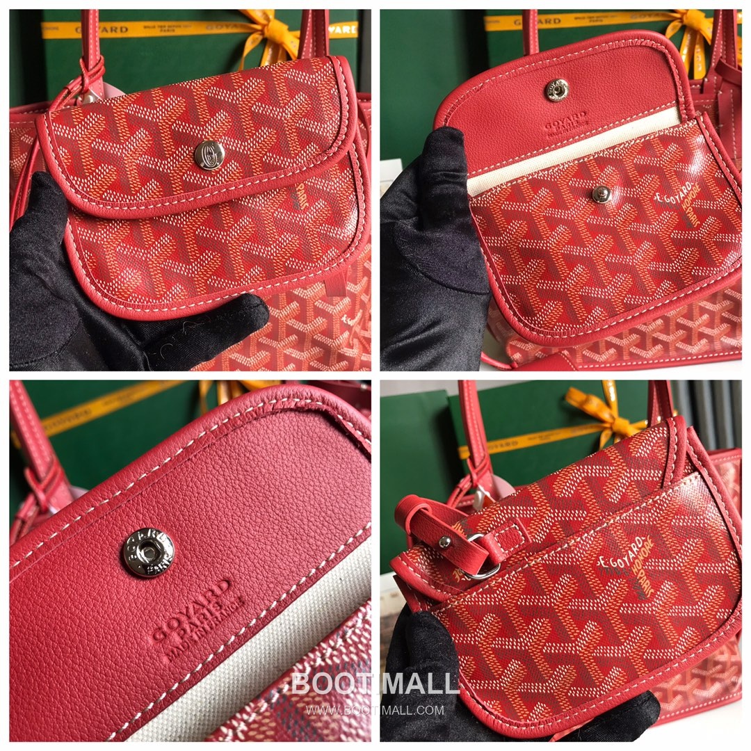 Goyard Saint Louis Mini Goyardine Canvas Leather Tote Bag 020660 고야드 생루이 미니 고야딘 캔버스 레더 토트백 28cm 9
