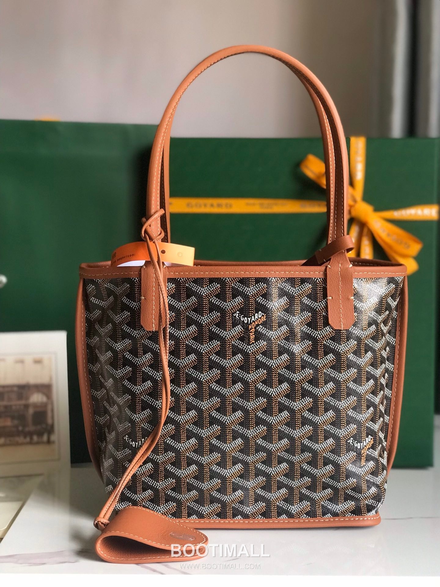 Goyard Saint Louis Mini Goyardine Canvas Leather Tote Bag 020660 고야드 생루이 미니 고야딘 캔버스 레더 토트백 28cm 1