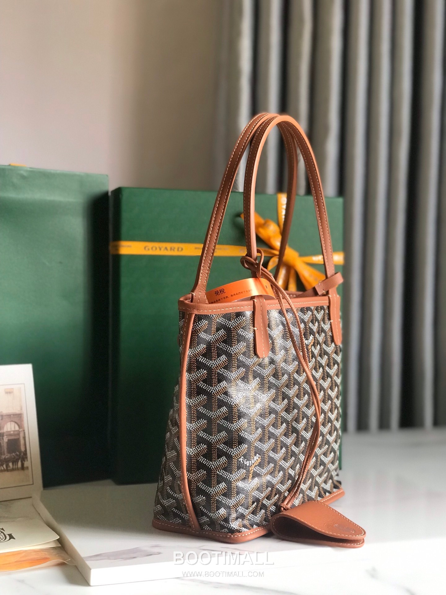 Goyard Saint Louis Mini Goyardine Canvas Leather Tote Bag 020660 고야드 생루이 미니 고야딘 캔버스 레더 토트백 28cm 2