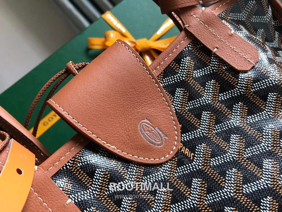 Goyard Saint Louis Mini Goyardine Canvas Leather Tote Bag 020660 고야드 생루이 미니 고야딘 캔버스 레더 토트백 28cm 5