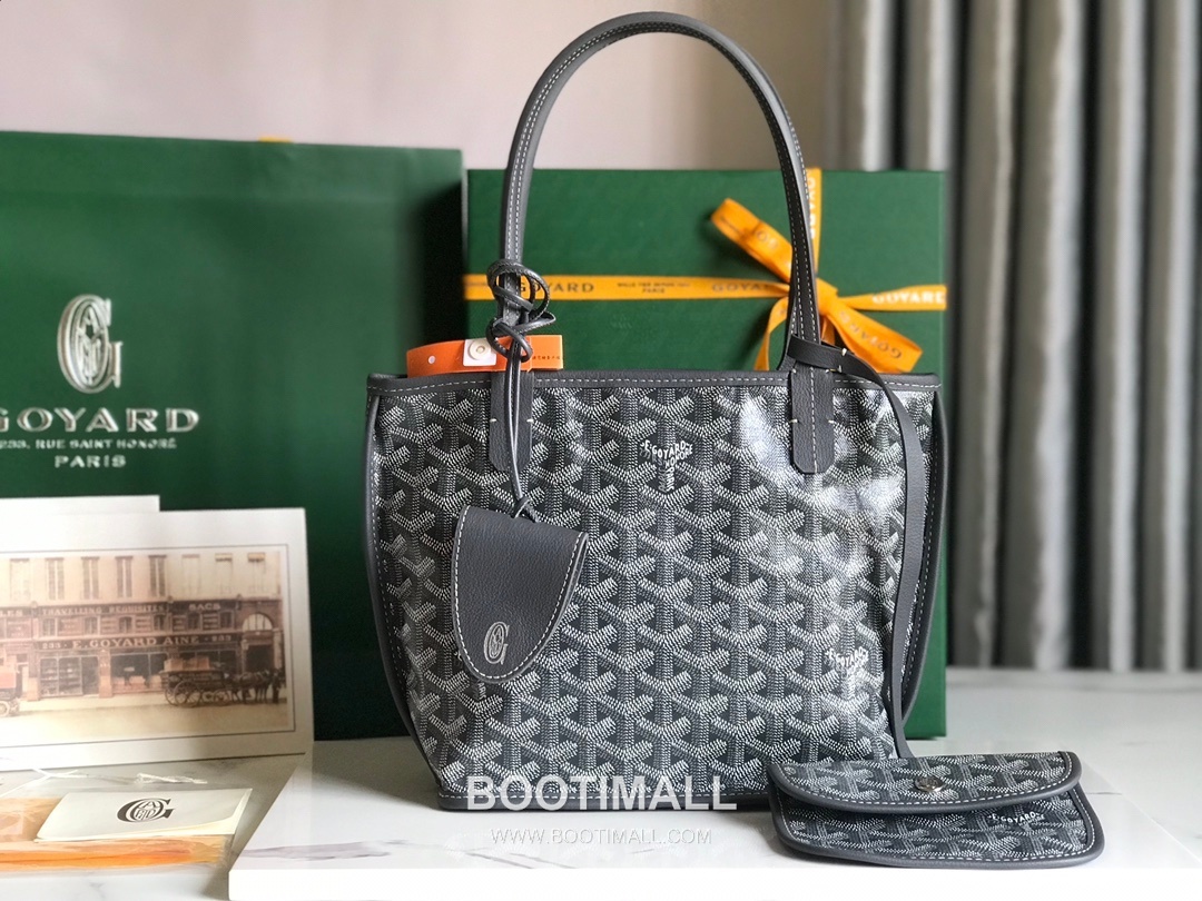 Goyard Saint Louis Mini Goyardine Canvas Leather Tote Bag 020660 고야드 생루이 미니 고야딘 캔버스 레더 토트백 28cm 1